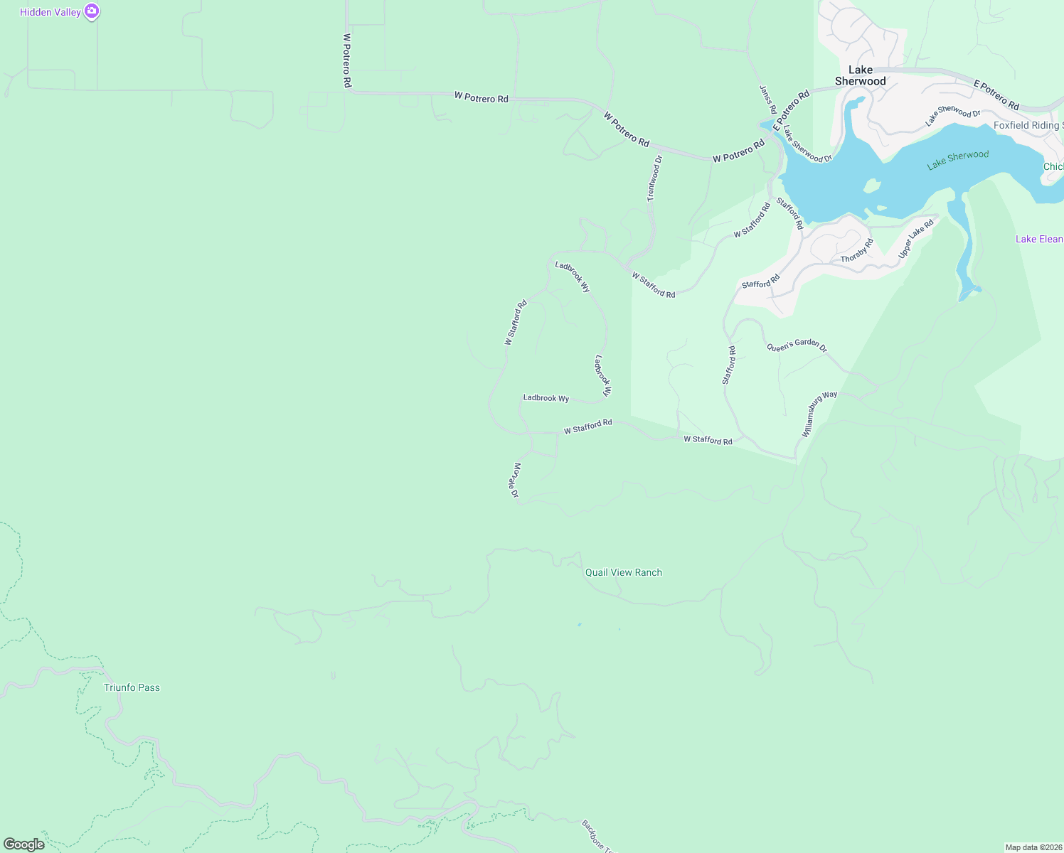 map of restaurants, bars, coffee shops, grocery stores, and more near 832 West Stafford Road in Thousand Oaks