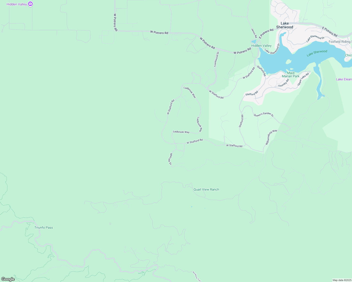 map of restaurants, bars, coffee shops, grocery stores, and more near 832 West Stafford Road in Thousand Oaks