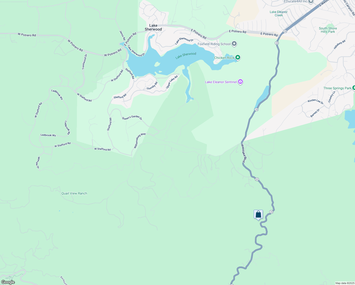 map of restaurants, bars, coffee shops, grocery stores, and more near 2991 Calbourne Lane in Westlake Village