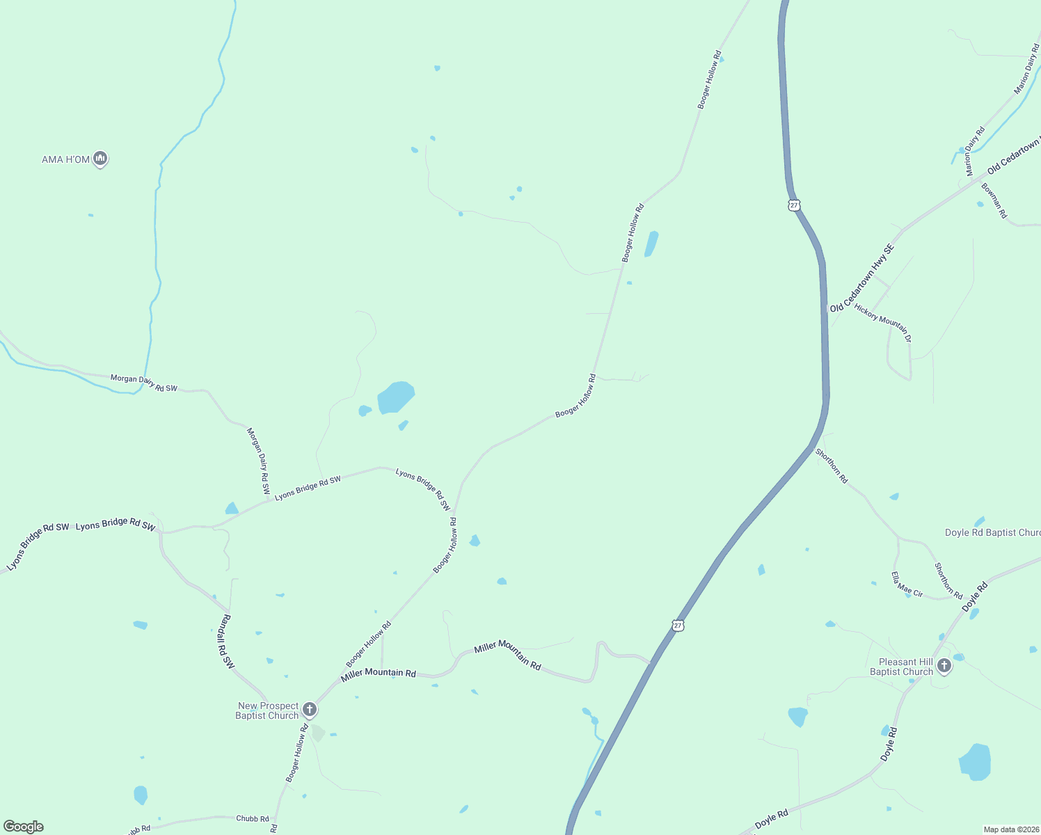 map of restaurants, bars, coffee shops, grocery stores, and more near 1194 Booger Hollow Road in Lindale