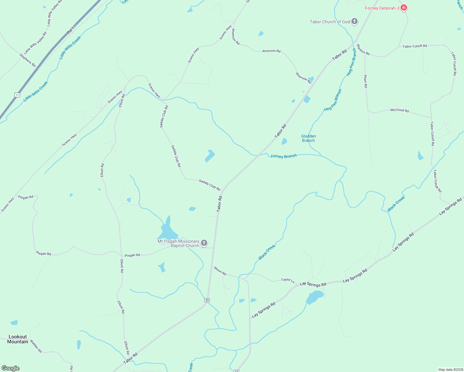 map of restaurants, bars, coffee shops, grocery stores, and more near 7931 Tabor Road in Gadsden