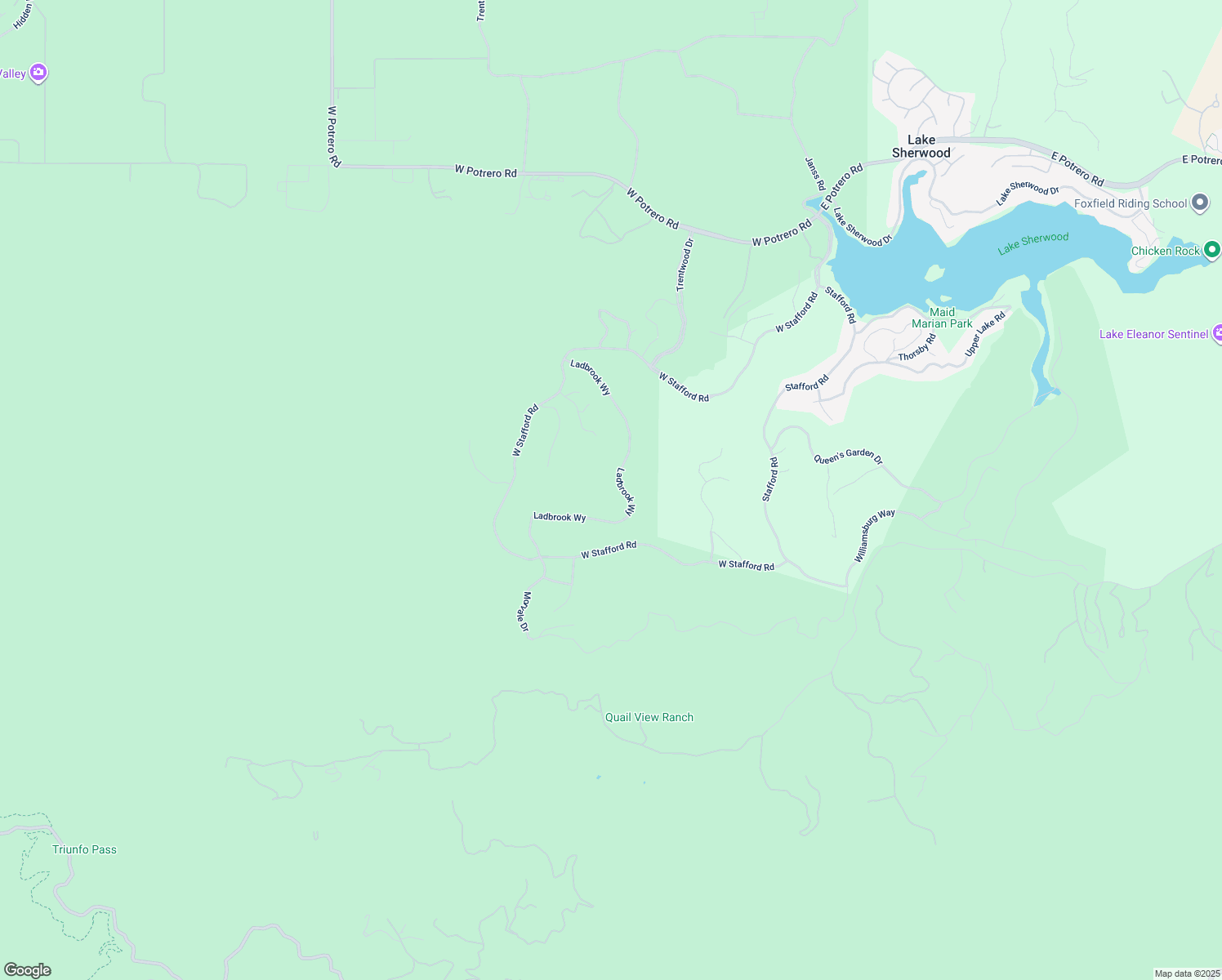 map of restaurants, bars, coffee shops, grocery stores, and more near 2688 Ladbrook Way in Thousand Oaks