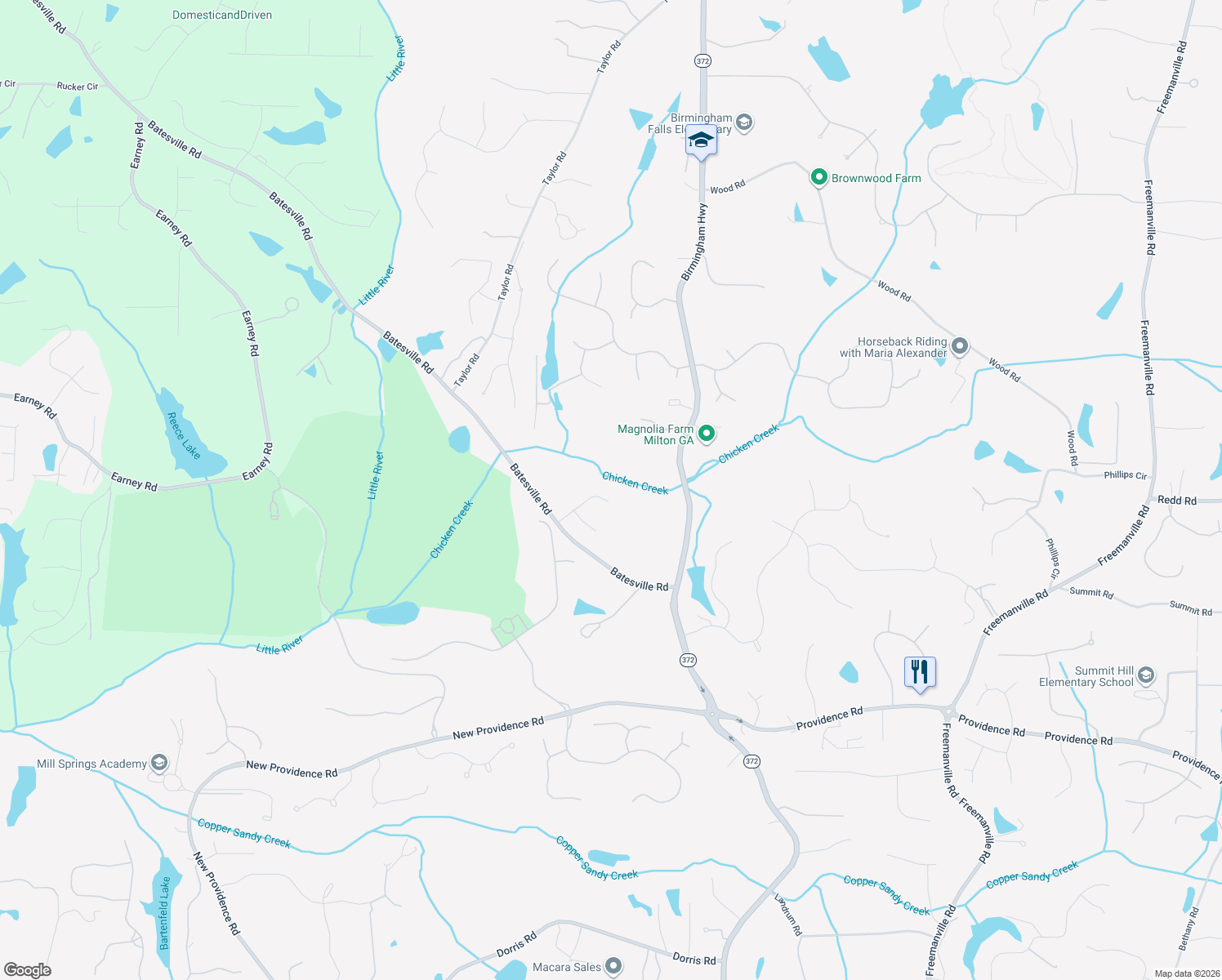map of restaurants, bars, coffee shops, grocery stores, and more near 544 Gables Run in Alpharetta