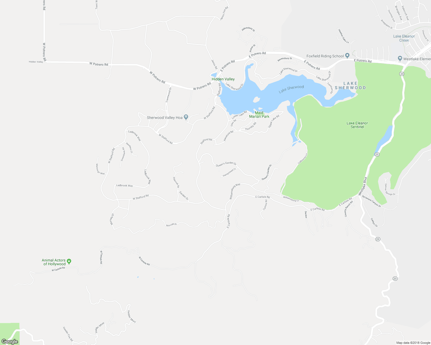 map of restaurants, bars, coffee shops, grocery stores, and more near 2784 Queens Garden Court in Thousand Oaks