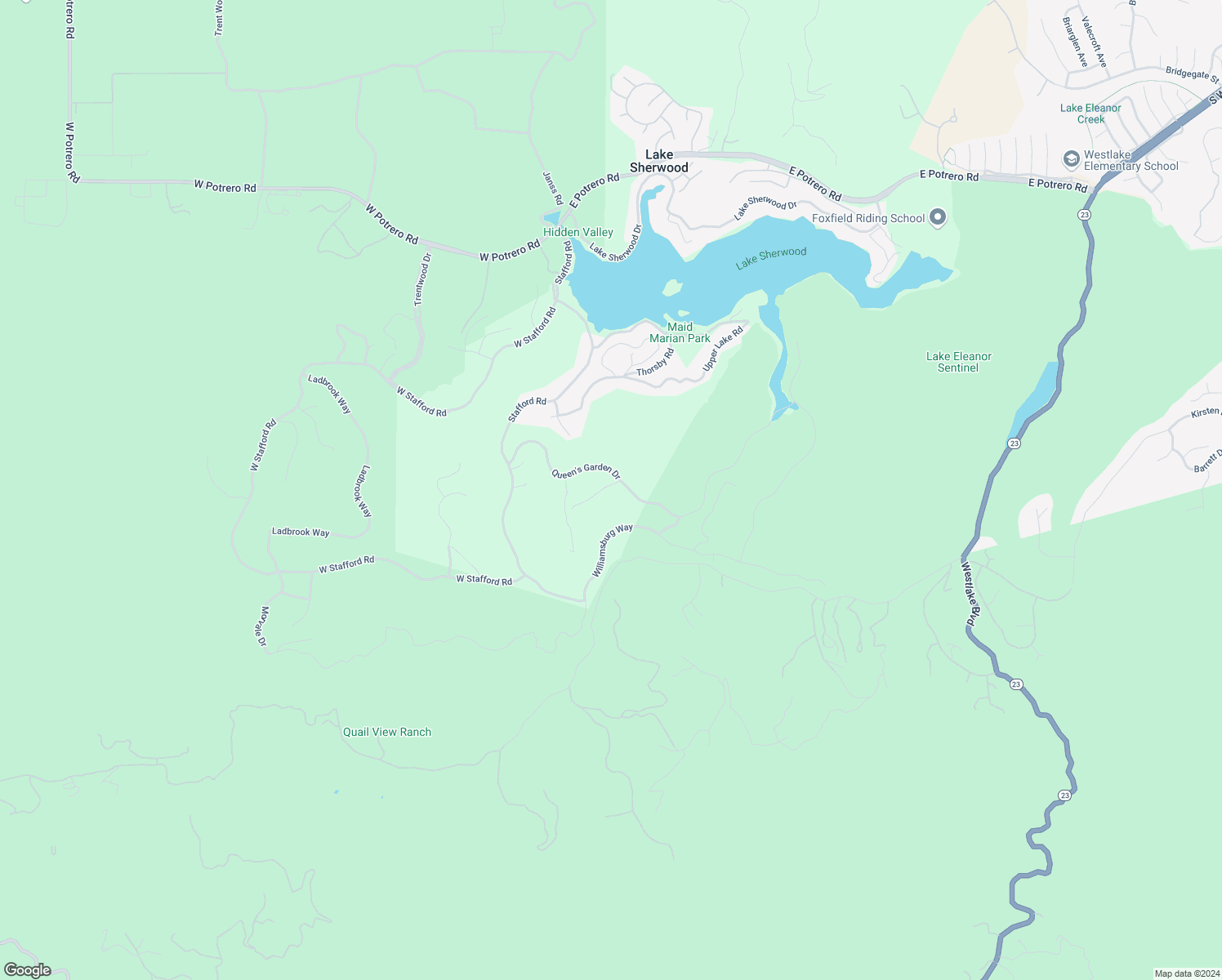 map of restaurants, bars, coffee shops, grocery stores, and more near 112 Hampstead Court in Westlake Village