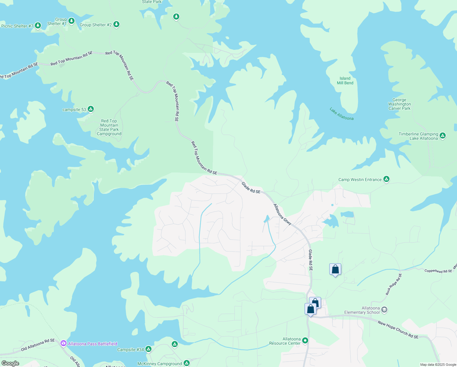 map of restaurants, bars, coffee shops, grocery stores, and more near 7303 Lucky Lane in Acworth