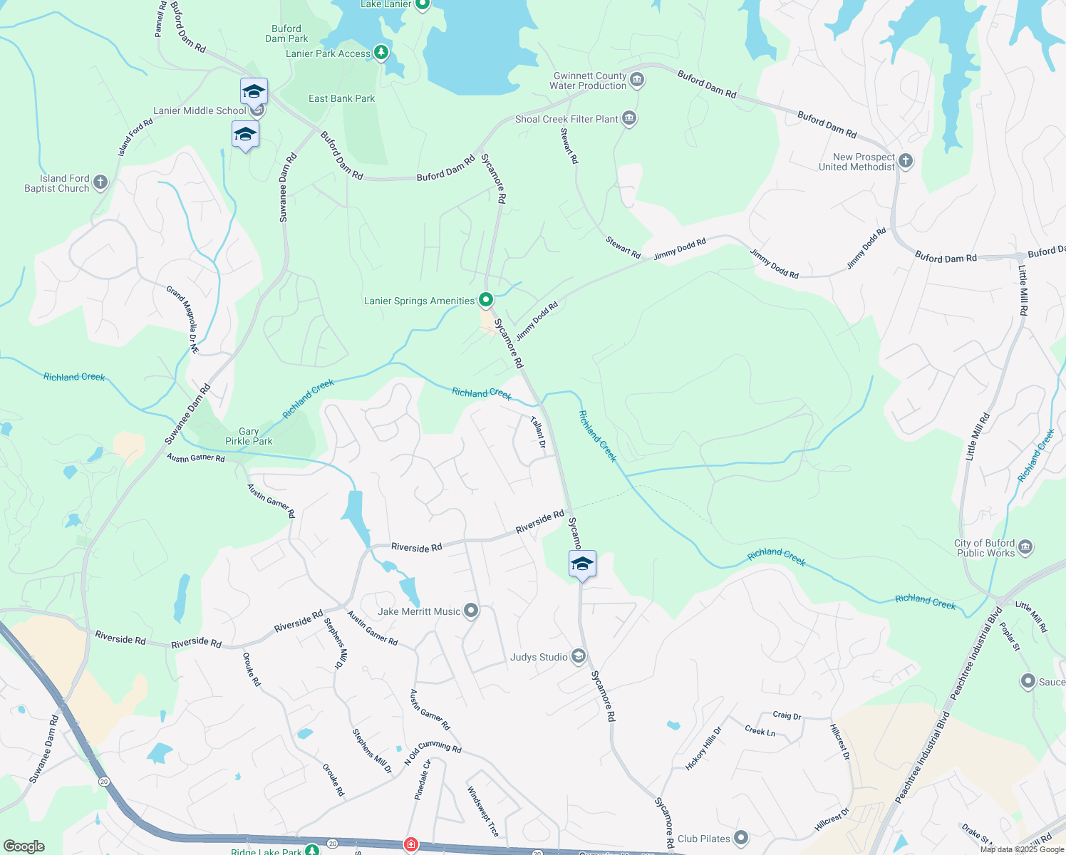 map of restaurants, bars, coffee shops, grocery stores, and more near 5870 Tallant Drive in Sugar Hill