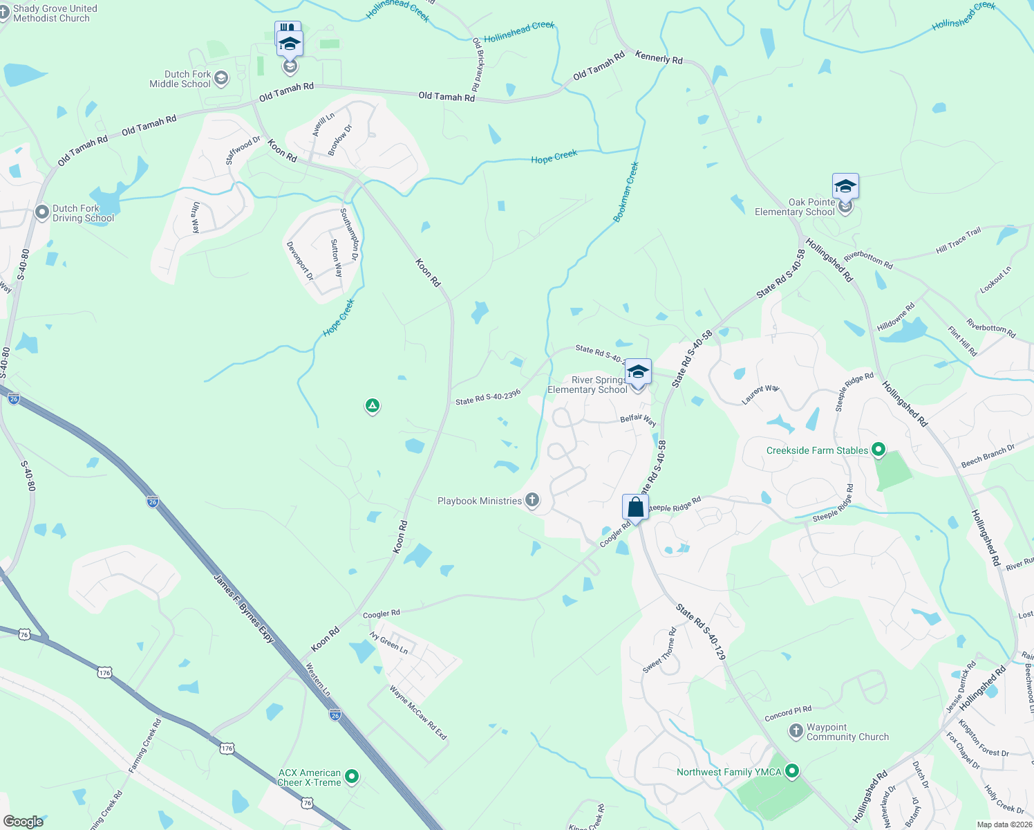 map of restaurants, bars, coffee shops, grocery stores, and more near 251 State Road S-40-2396 in Irmo