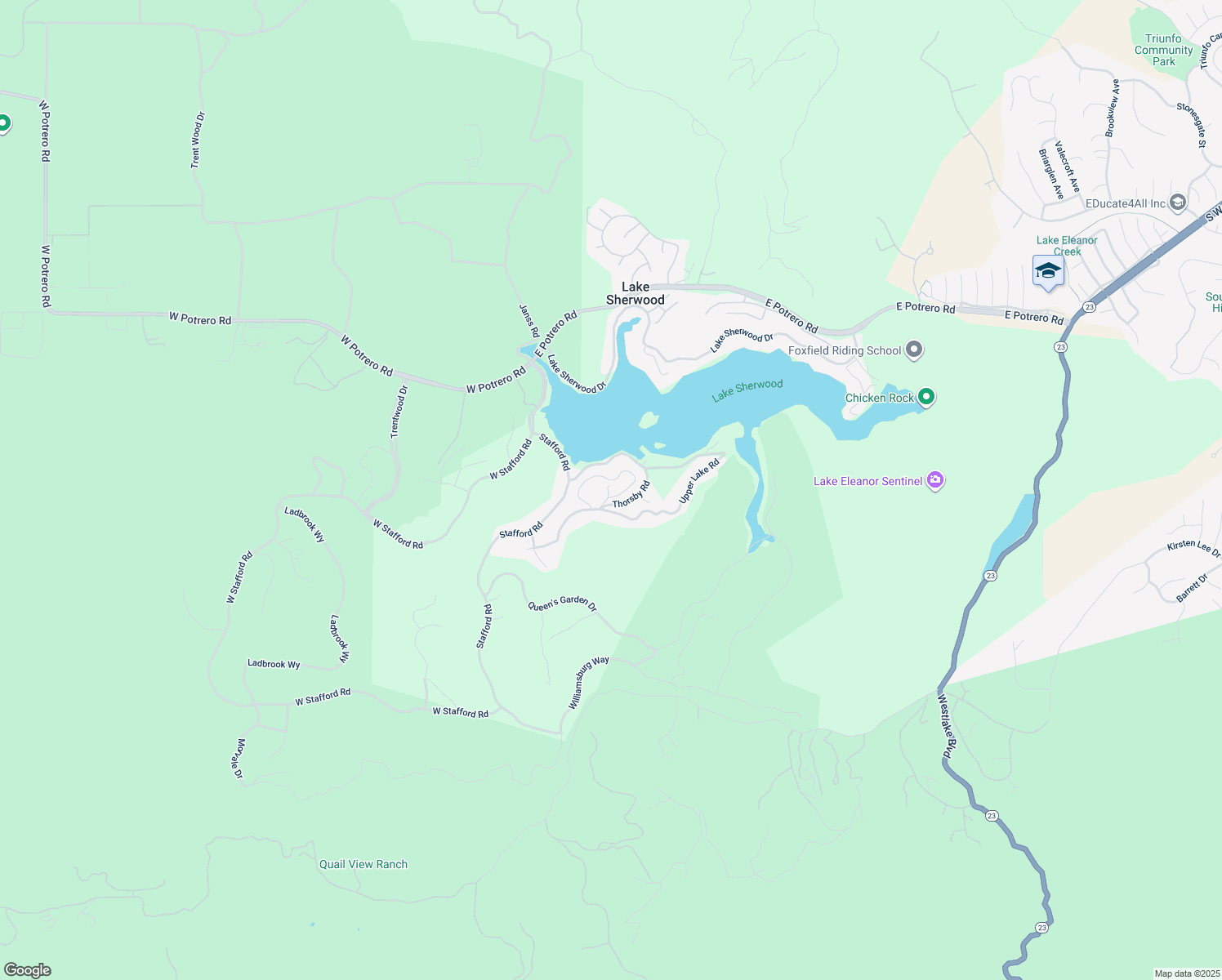 map of restaurants, bars, coffee shops, grocery stores, and more near 118 Giles Road in Lake Sherwood