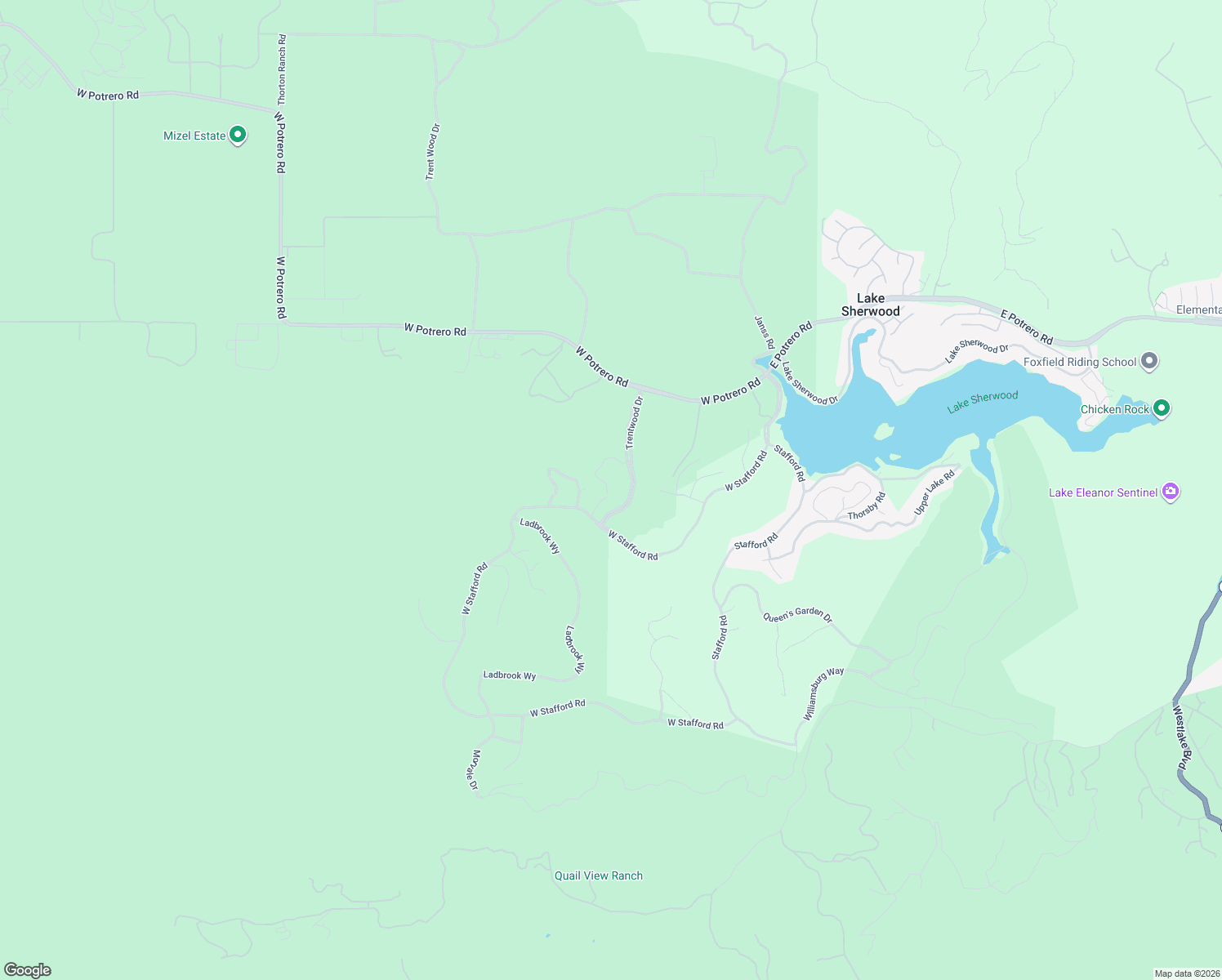 map of restaurants, bars, coffee shops, grocery stores, and more near 2378 Heatherbank Court in Thousand Oaks