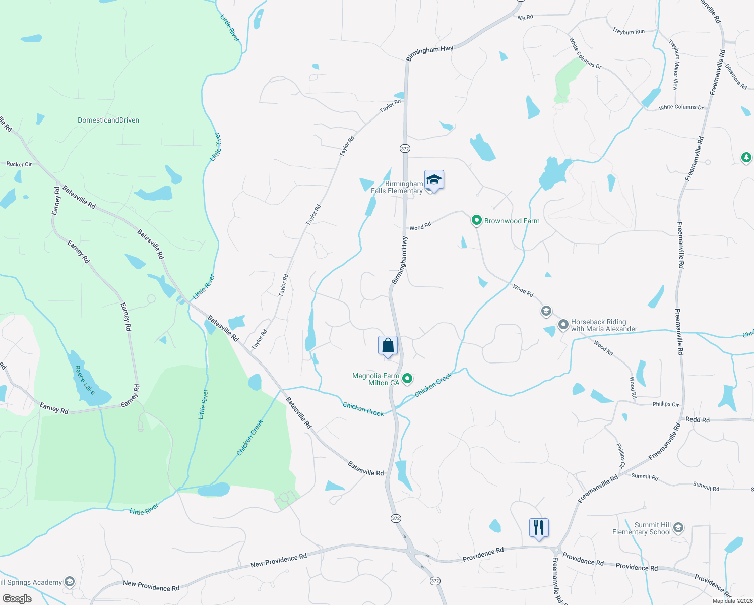 map of restaurants, bars, coffee shops, grocery stores, and more near 545 Arcaro Dr in Alpharetta