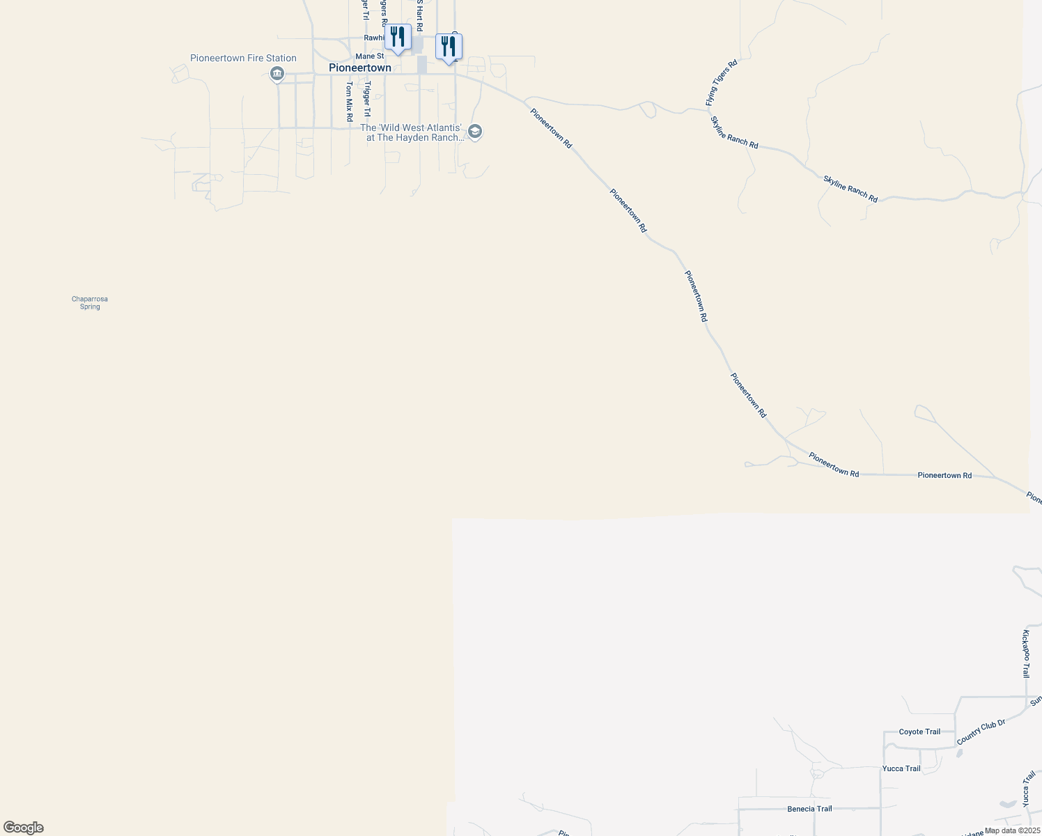 map of restaurants, bars, coffee shops, grocery stores, and more near in Pioneertown