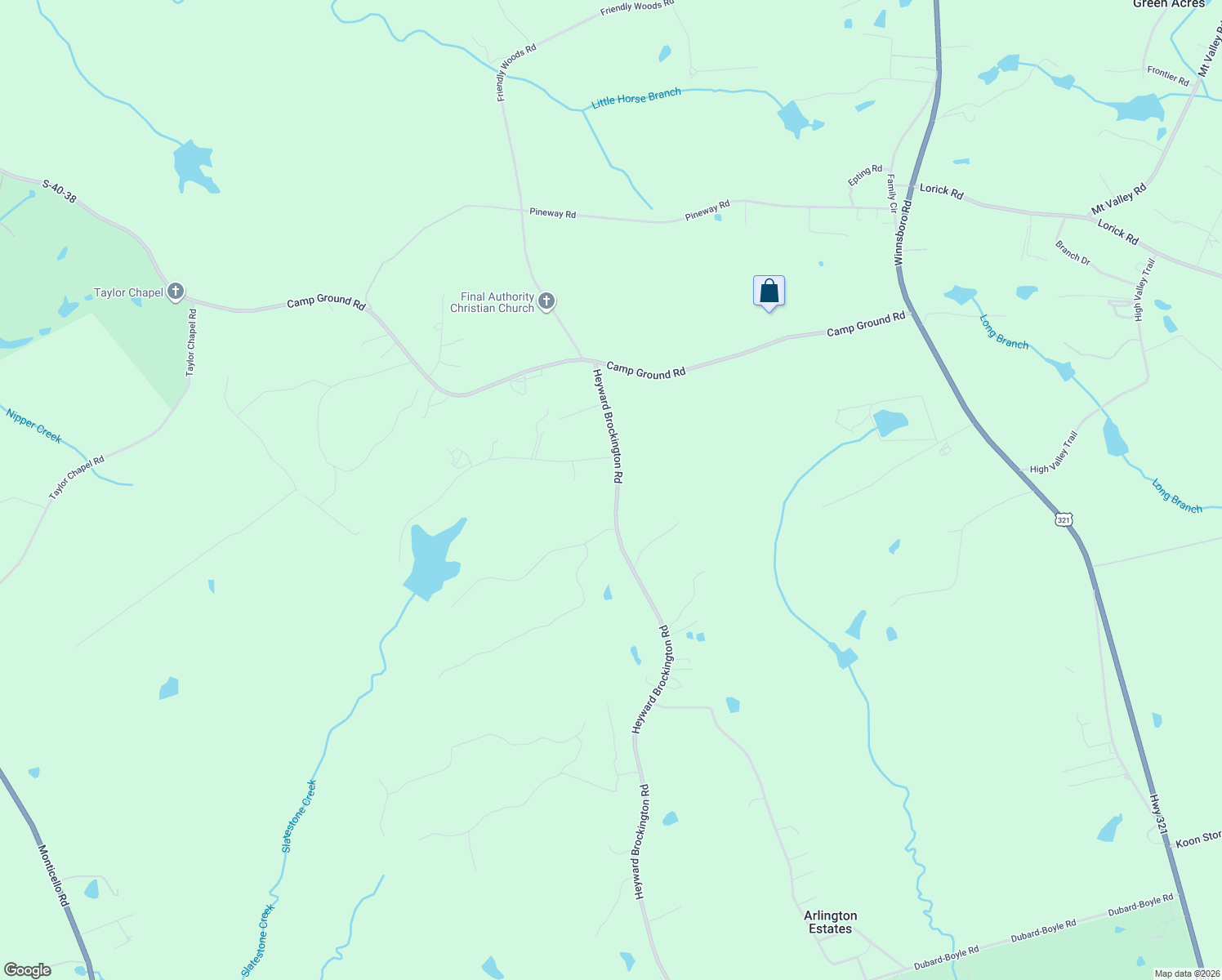 map of restaurants, bars, coffee shops, grocery stores, and more near 2405 Heyward Brockington Road in Columbia