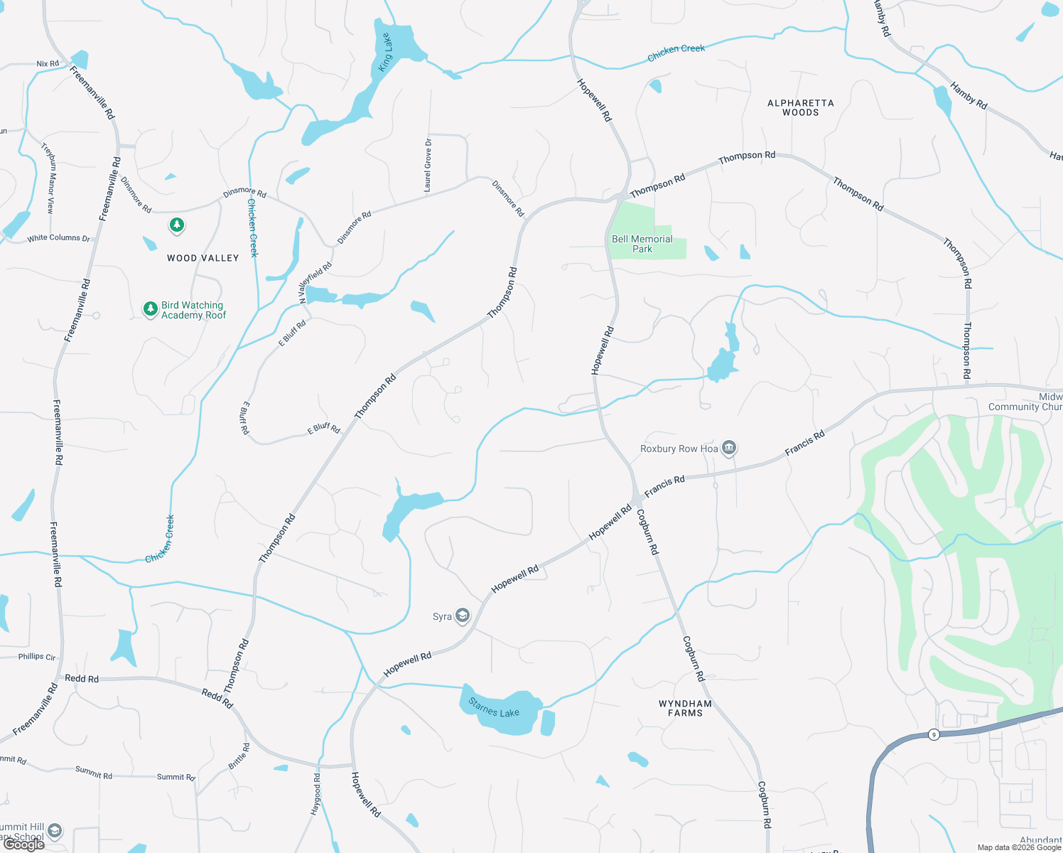 map of restaurants, bars, coffee shops, grocery stores, and more near 465 North Fields Pass in Alpharetta