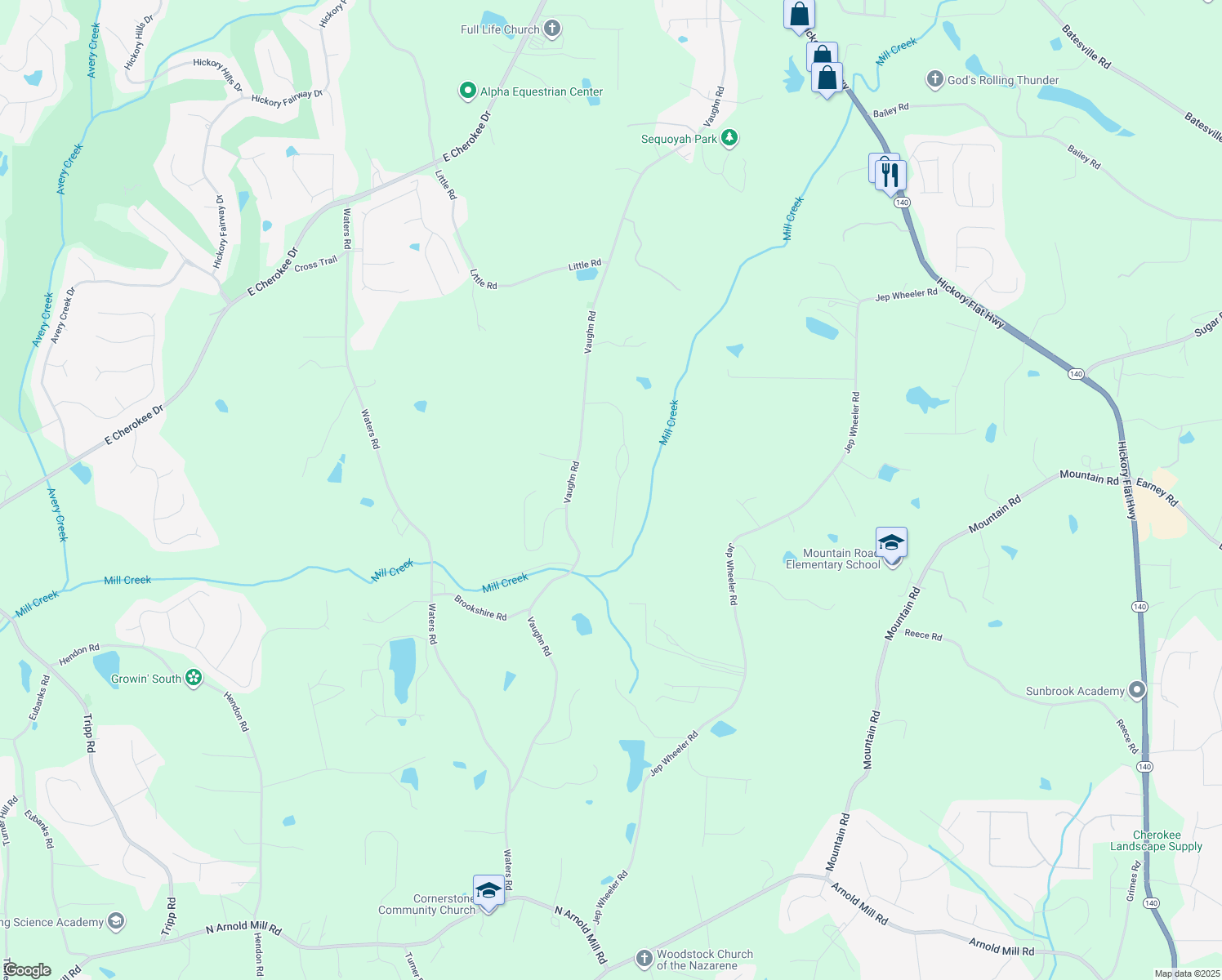 map of restaurants, bars, coffee shops, grocery stores, and more near 128 Millstone Way in Canton