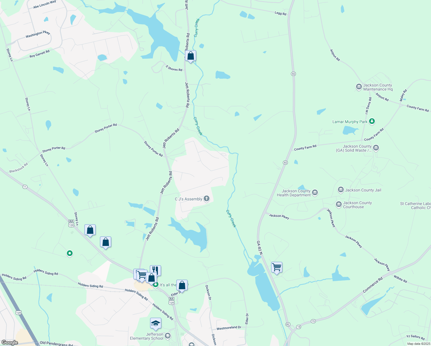 map of restaurants, bars, coffee shops, grocery stores, and more near 602 Silver Bell Rd in Jefferson