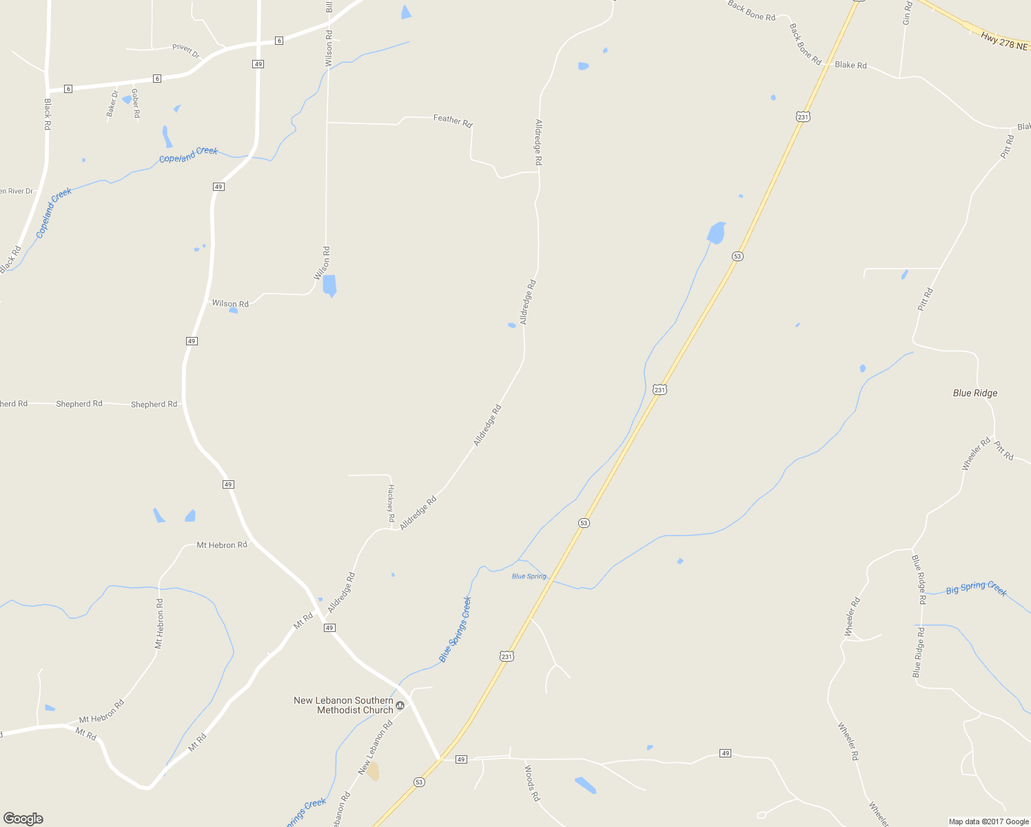 map of restaurants, bars, coffee shops, grocery stores, and more near 956 Alldredge Road in Blountsville