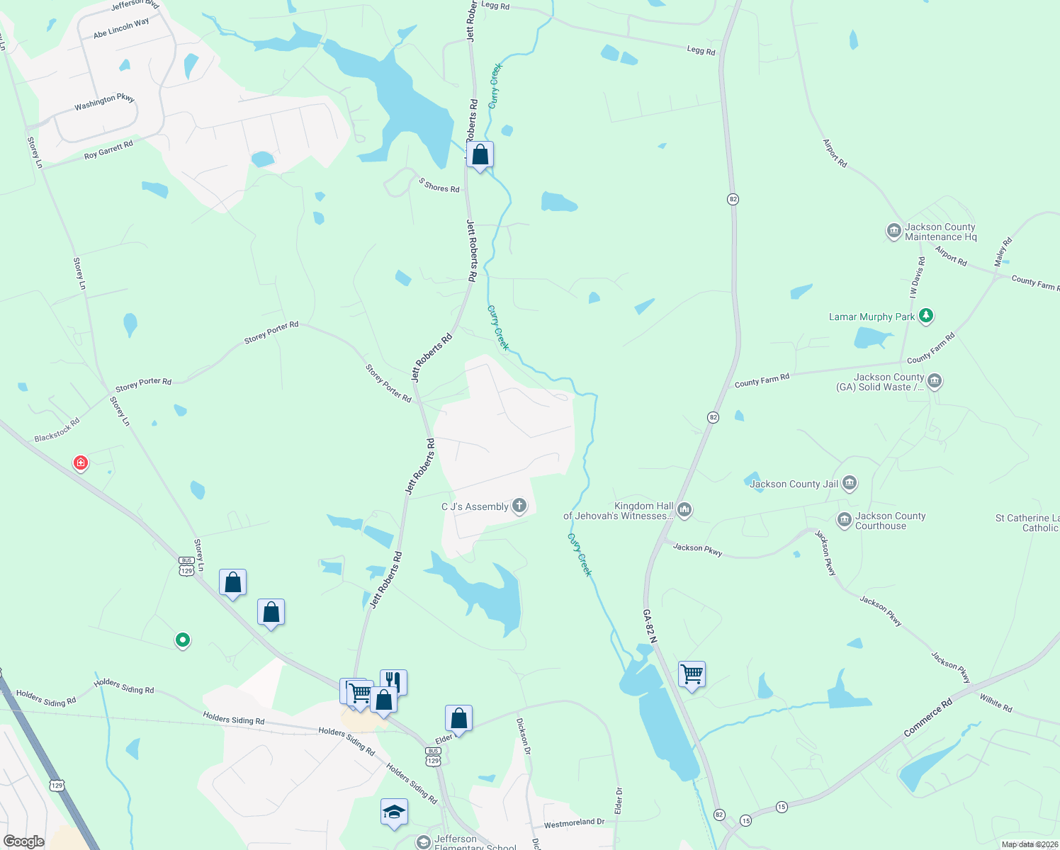 map of restaurants, bars, coffee shops, grocery stores, and more near 555 Silver Bell Road in Jefferson