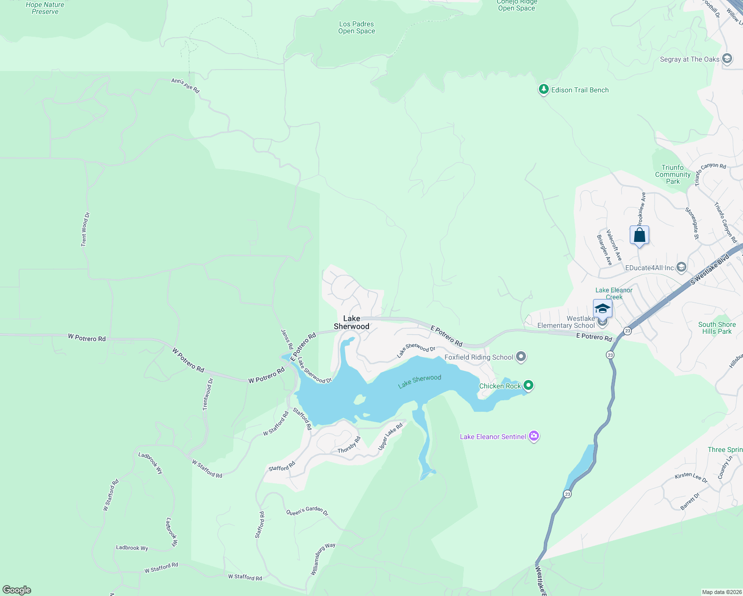 map of restaurants, bars, coffee shops, grocery stores, and more near 1616 Oakcottage Court in Ventura County