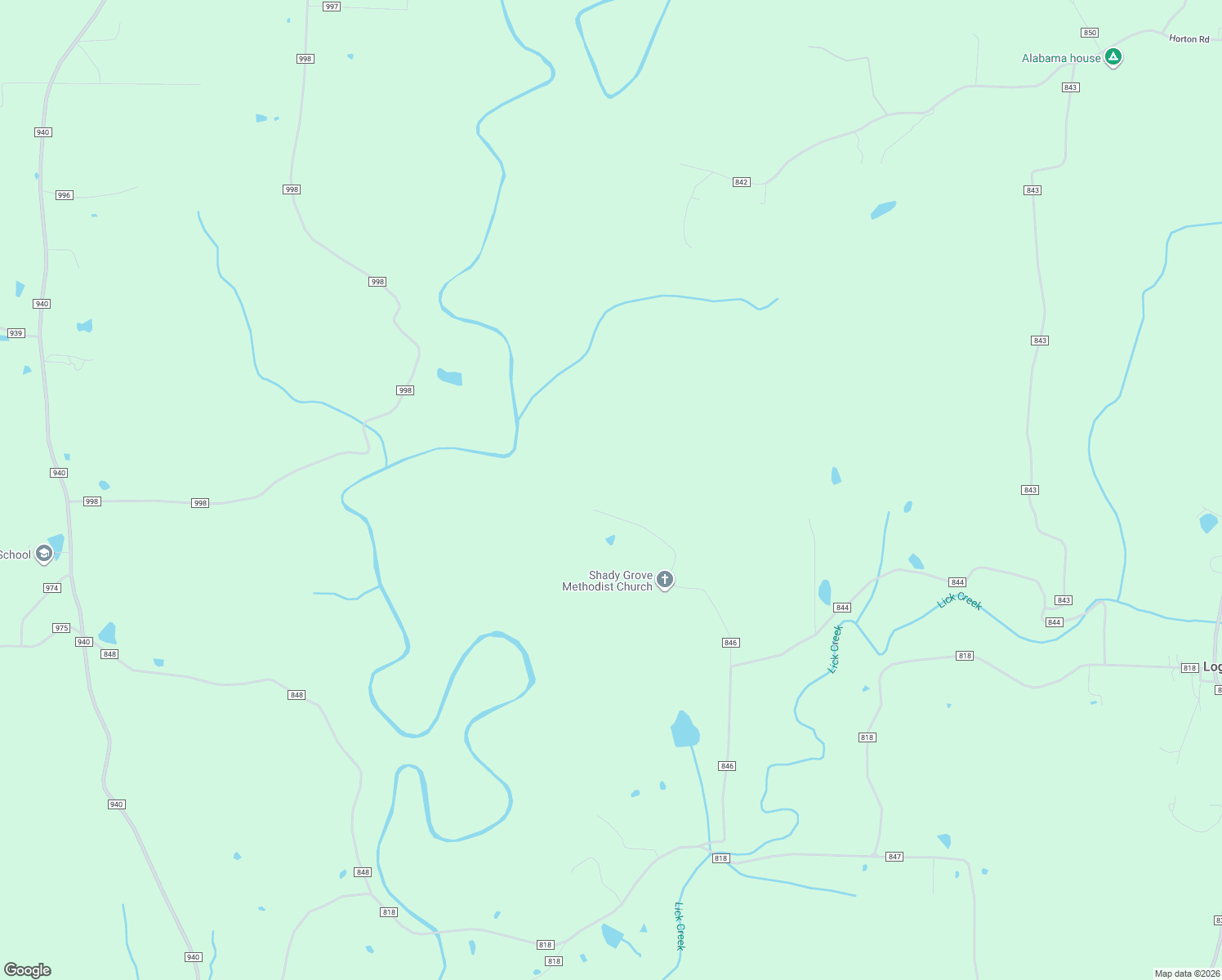 map of restaurants, bars, coffee shops, grocery stores, and more near County Road 846 in Cullman