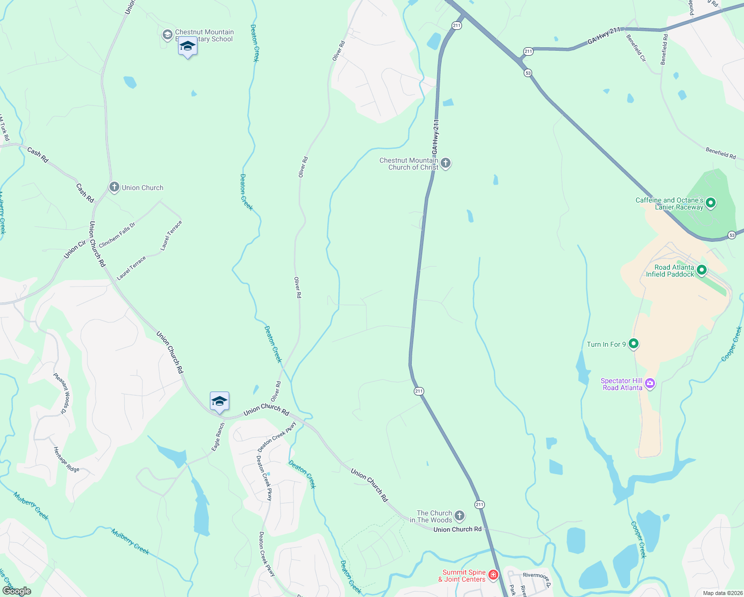 map of restaurants, bars, coffee shops, grocery stores, and more near 5336 Robin Trail in Braselton