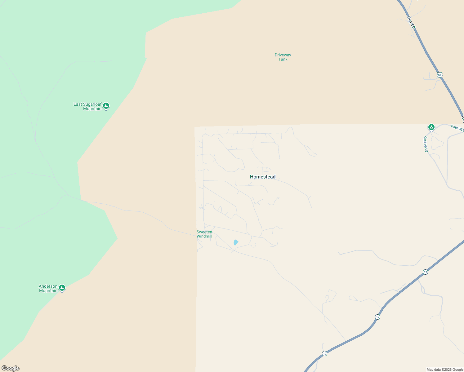 map of restaurants, bars, coffee shops, grocery stores, and more near Pinon Drive in Datil