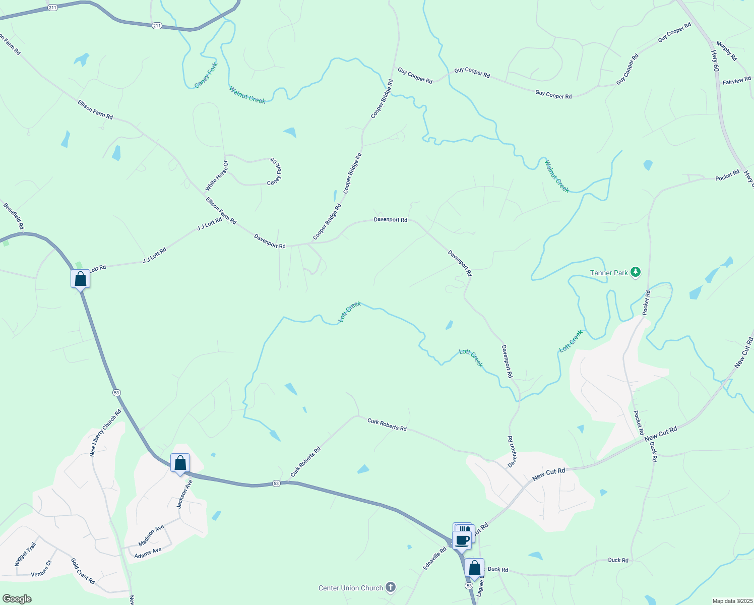 map of restaurants, bars, coffee shops, grocery stores, and more near 387 Lauren Marie Drive in Braselton