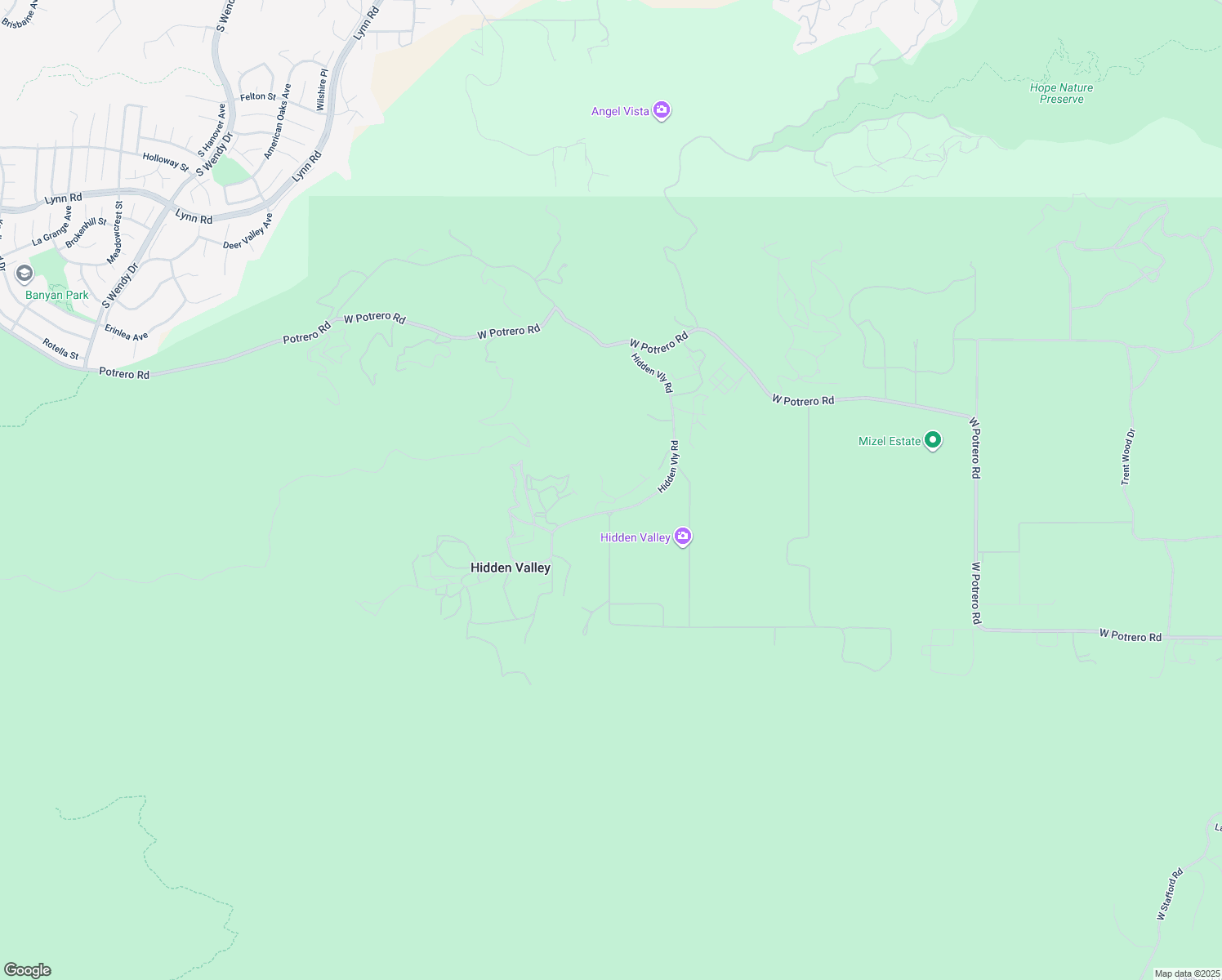 map of restaurants, bars, coffee shops, grocery stores, and more near 1515 Hidden Valley Road in Thousand Oaks