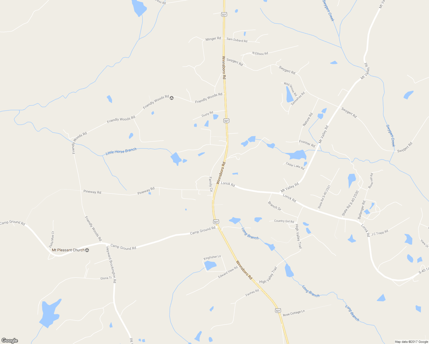 map of restaurants, bars, coffee shops, grocery stores, and more near 210 Family Circle in Blythewood