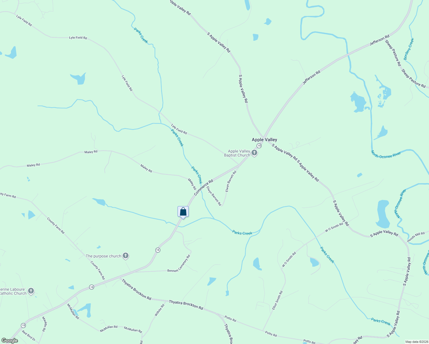 map of restaurants, bars, coffee shops, grocery stores, and more near 4261 Commerce Rd in Jefferson