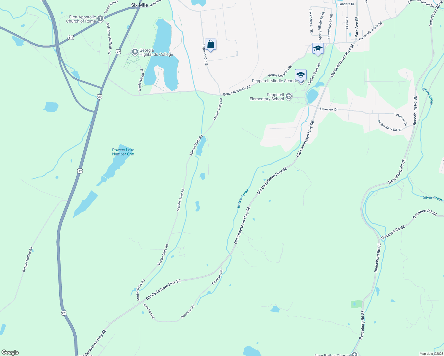 map of restaurants, bars, coffee shops, grocery stores, and more near 189 Marion Dairy Rd in Lindale