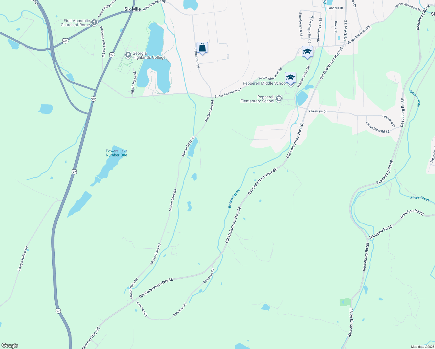 map of restaurants, bars, coffee shops, grocery stores, and more near 189 Marion Dairy Road in Lindale