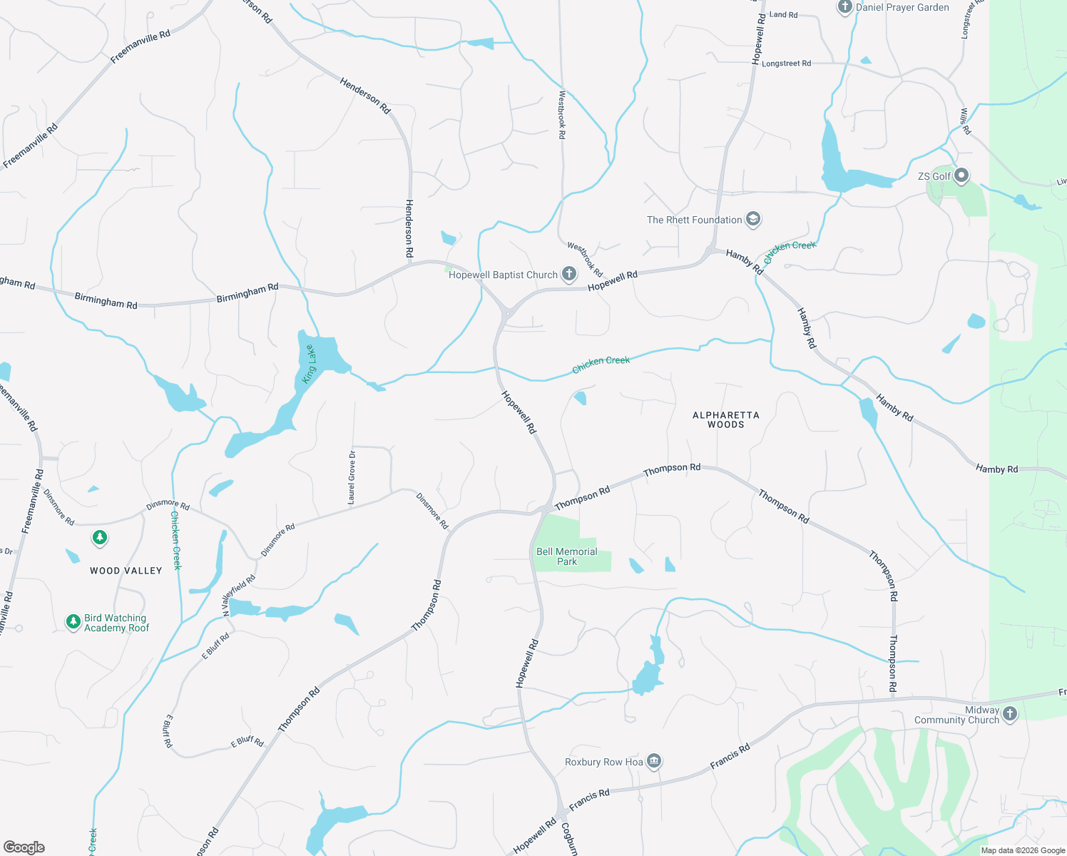 map of restaurants, bars, coffee shops, grocery stores, and more near 15440 Hopewell Road in Milton