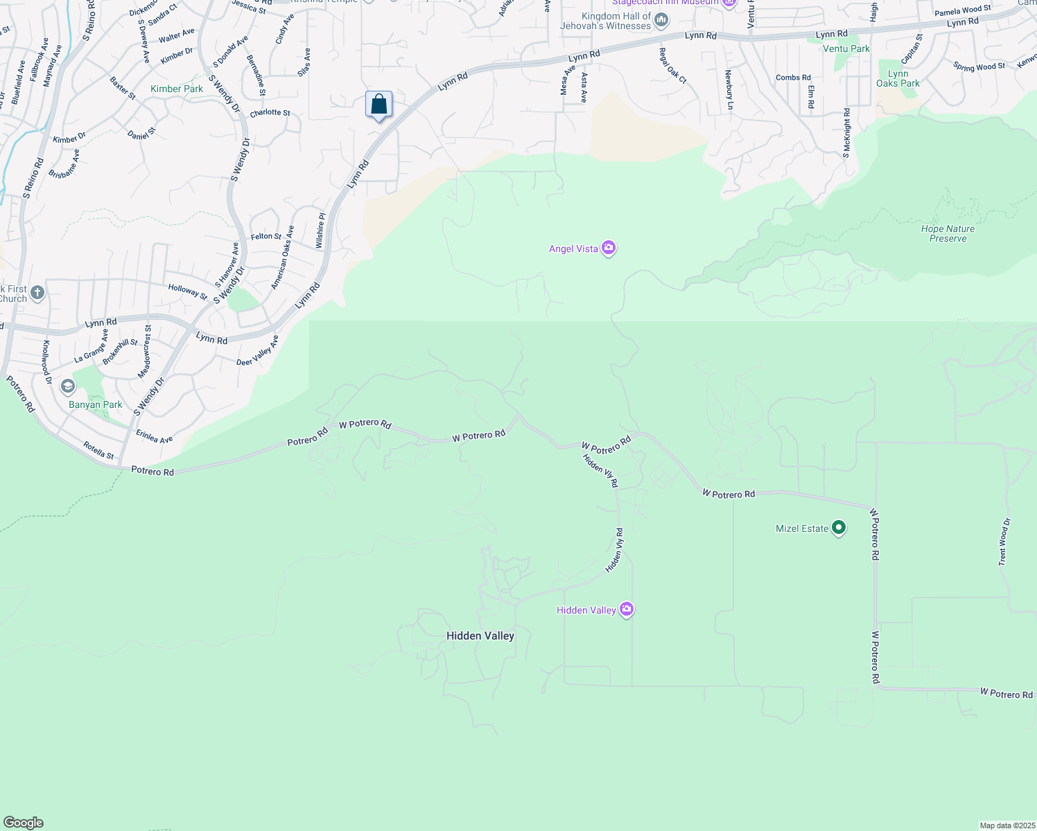 map of restaurants, bars, coffee shops, grocery stores, and more near 2200 White Stallion Road in Westlake Village