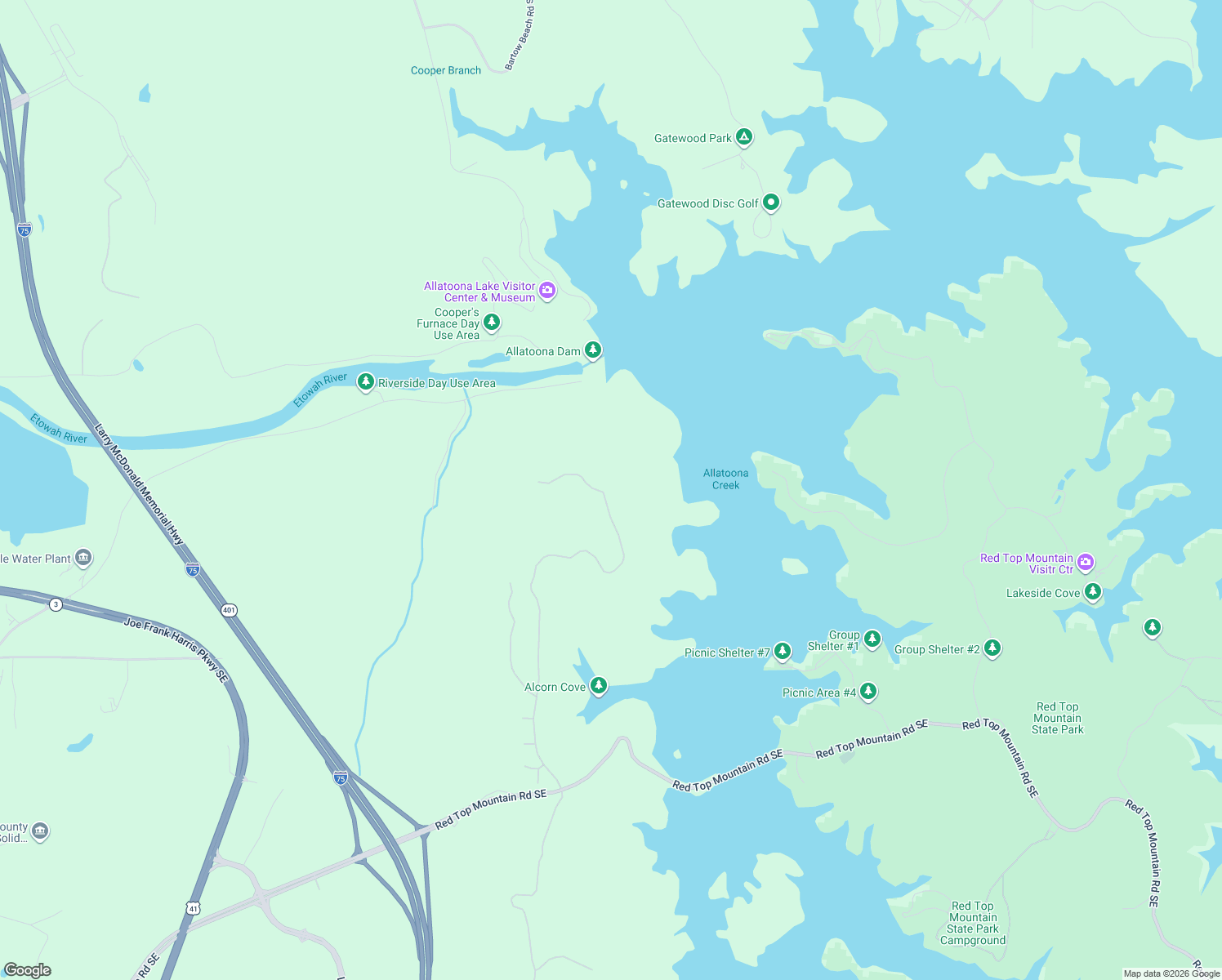 map of restaurants, bars, coffee shops, grocery stores, and more near 90 Somerset Lane in Cartersville