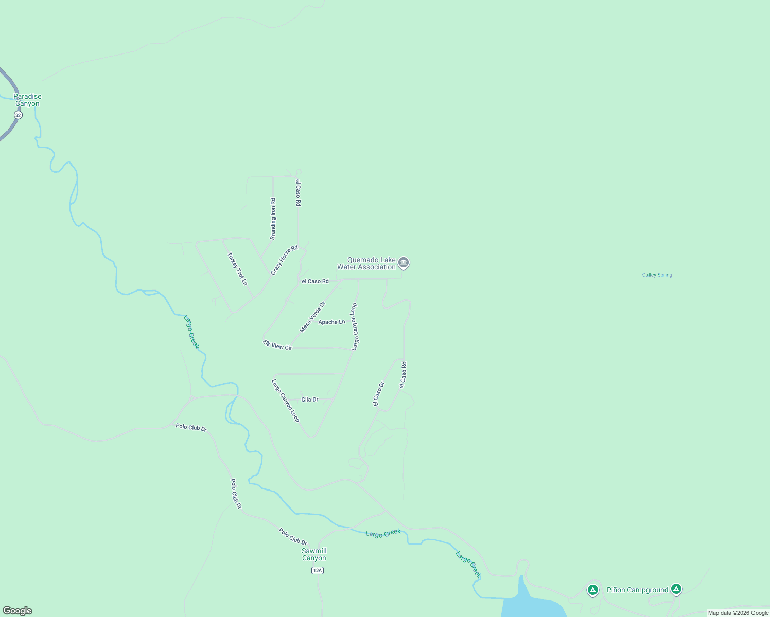 map of restaurants, bars, coffee shops, grocery stores, and more near 115 el Caso Road in Quemado
