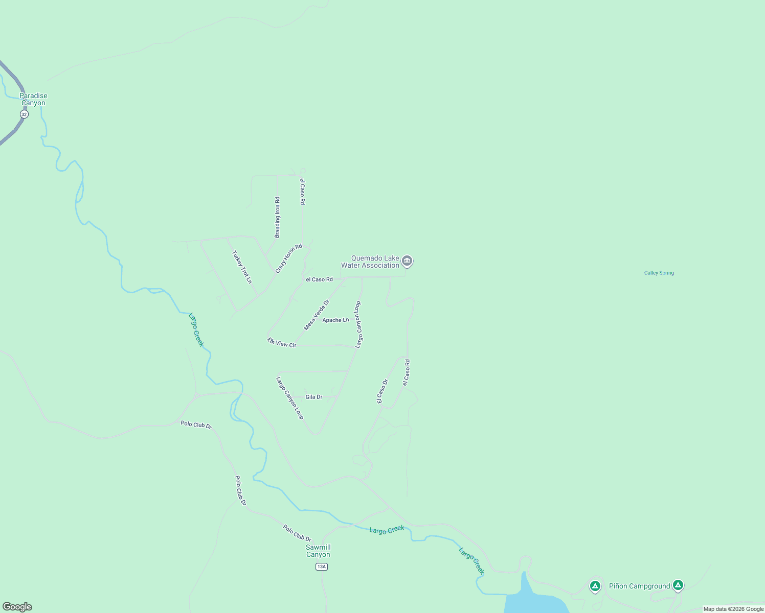 map of restaurants, bars, coffee shops, grocery stores, and more near 115 el Caso Road in Quemado
