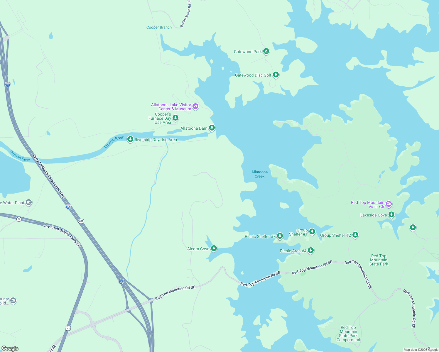 map of restaurants, bars, coffee shops, grocery stores, and more near 90 Somerset Lane in Cartersville