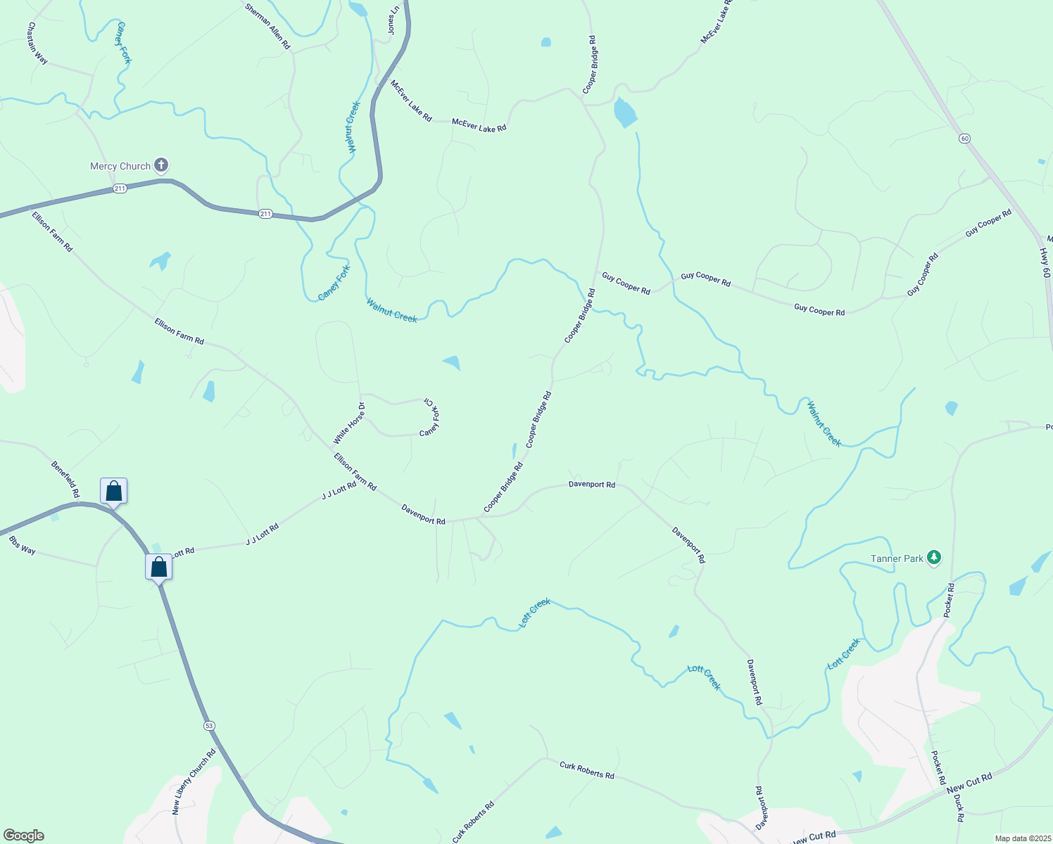 map of restaurants, bars, coffee shops, grocery stores, and more near 359 Cooper Bridge Road in Braselton