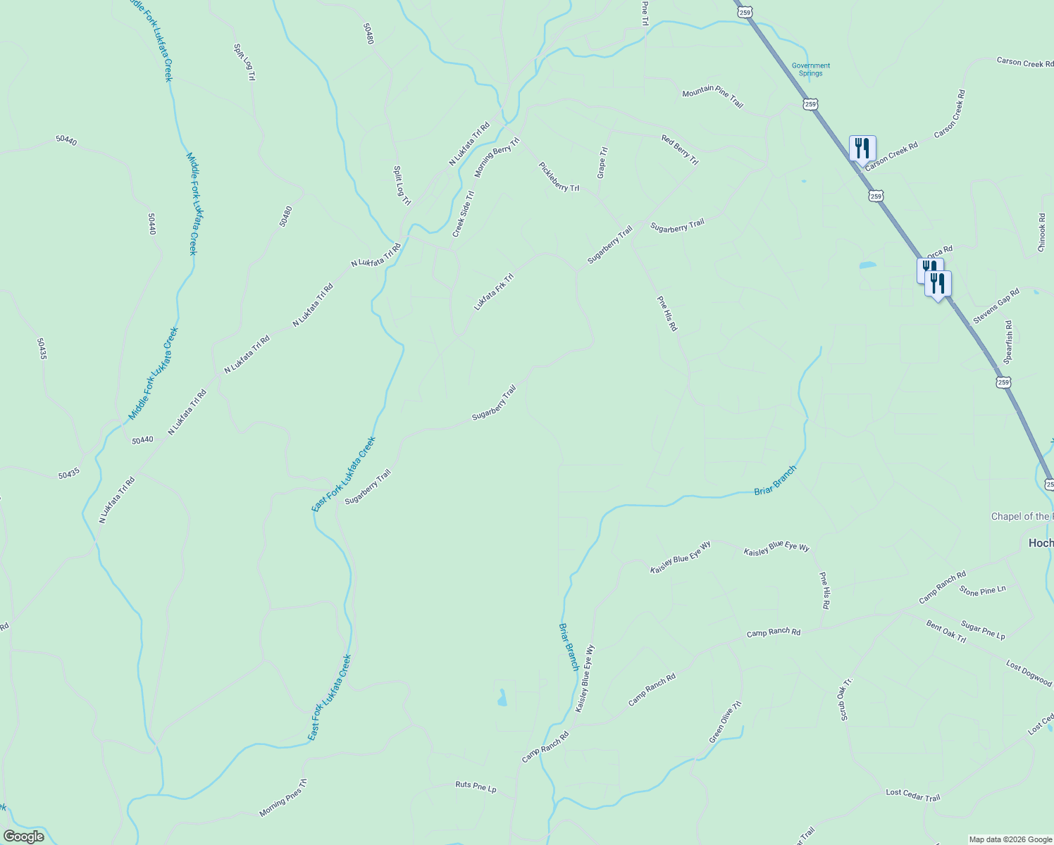 map of restaurants, bars, coffee shops, grocery stores, and more near Unnamed Road in Broken Bow