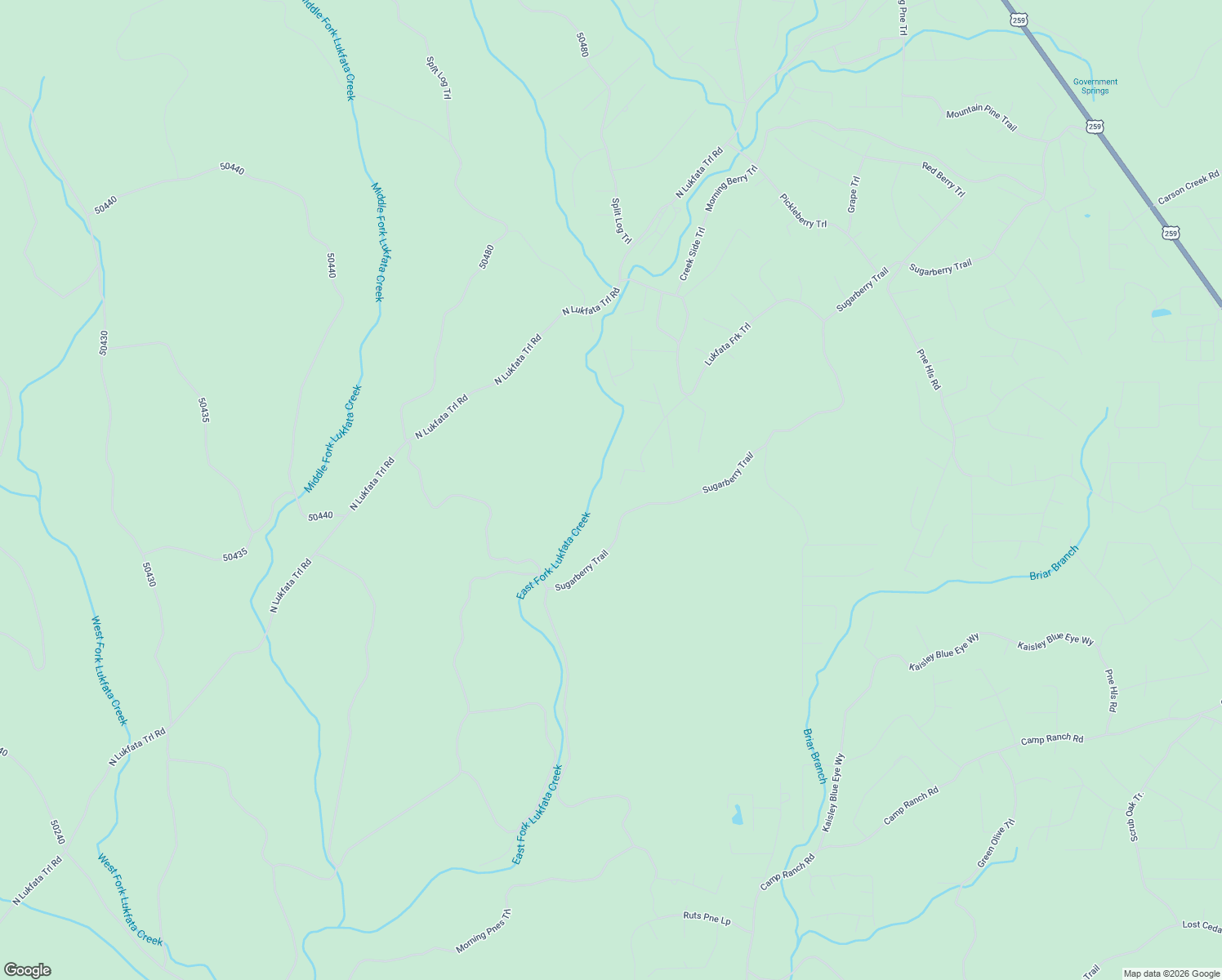 map of restaurants, bars, coffee shops, grocery stores, and more near 136 Charmed Ridge Lane in Broken Bow