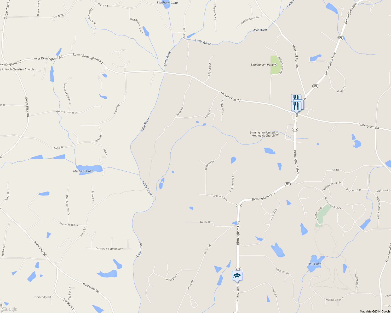 map of restaurants, bars, coffee shops, grocery stores, and more near 615 Athlone Ct in Alpharetta