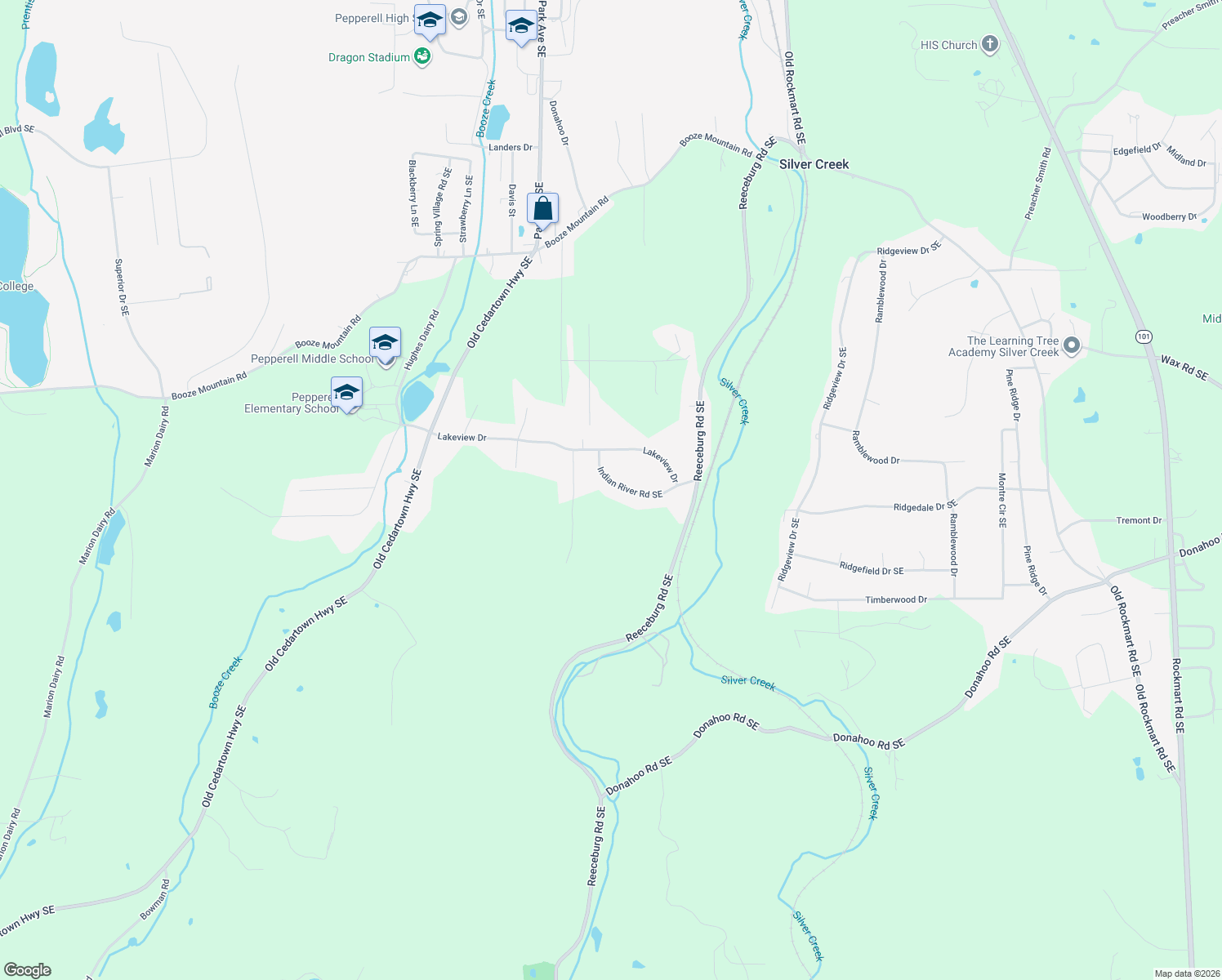 map of restaurants, bars, coffee shops, grocery stores, and more near 10 Indian River Road Southeast in Lindale