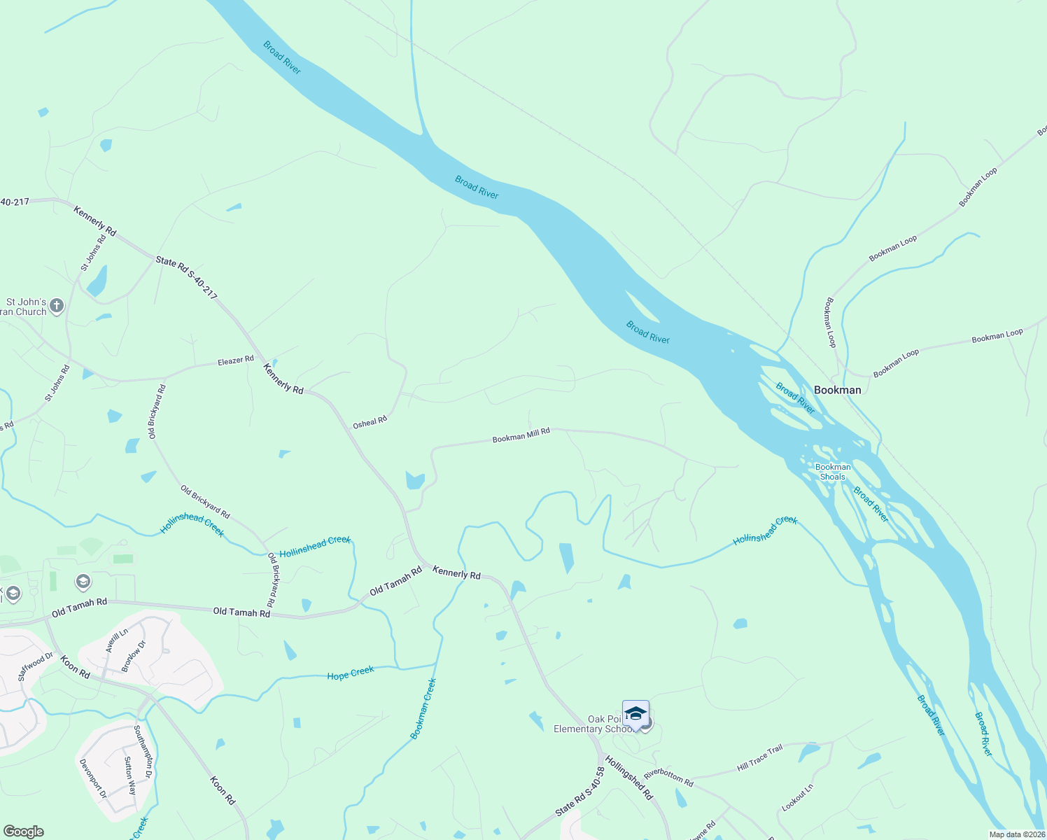 map of restaurants, bars, coffee shops, grocery stores, and more near 241 Bookman Mill Road in Irmo