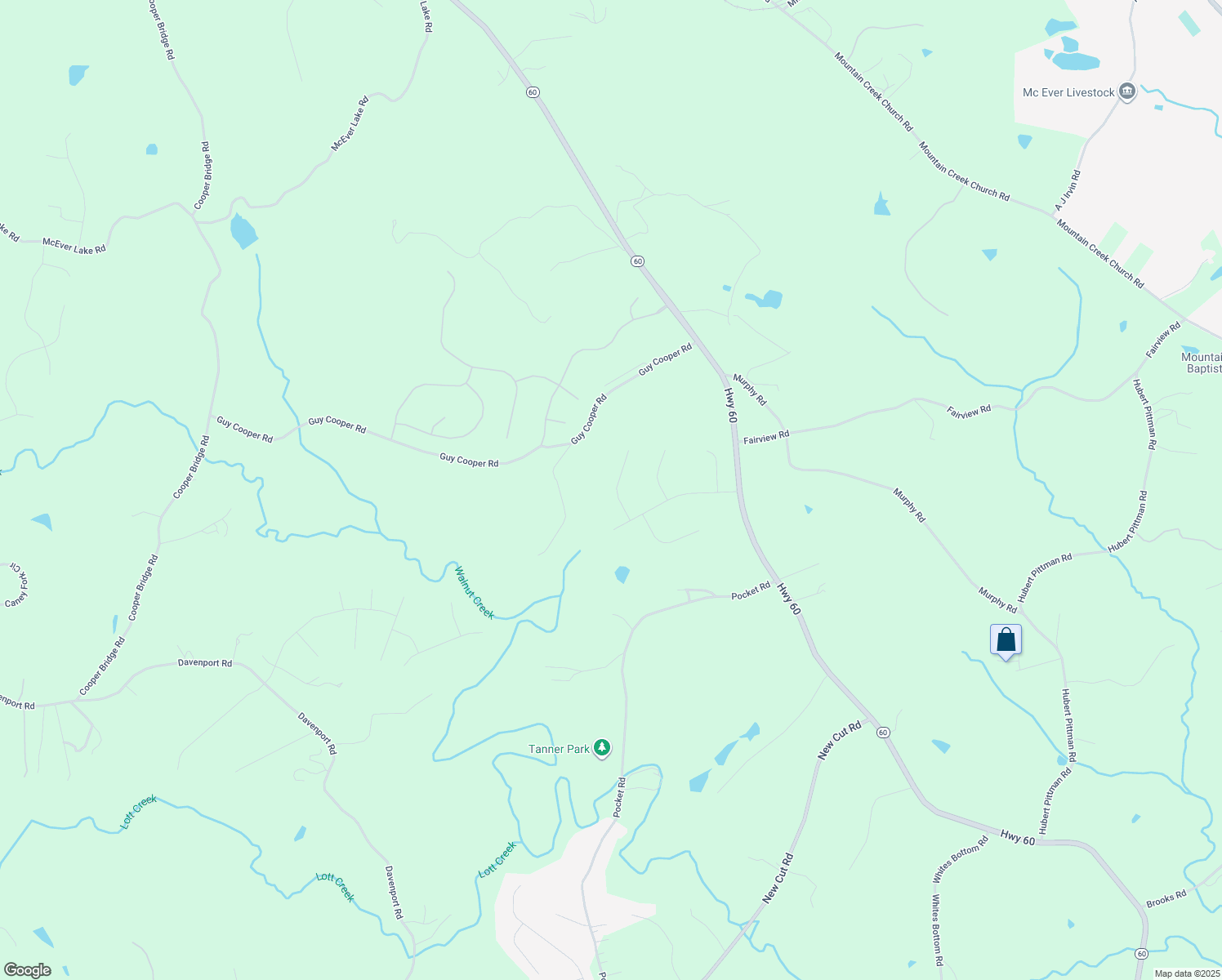 map of restaurants, bars, coffee shops, grocery stores, and more near 101 Caboose Court in Pendergrass