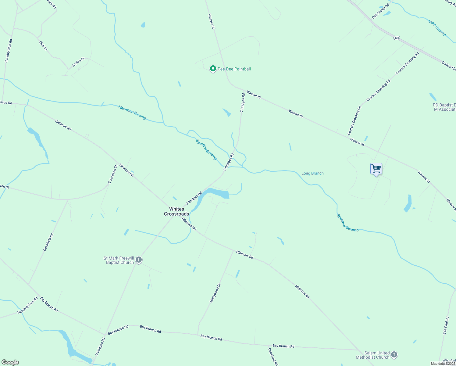 map of restaurants, bars, coffee shops, grocery stores, and more near 1254 Country Pond Road in Timmonsville