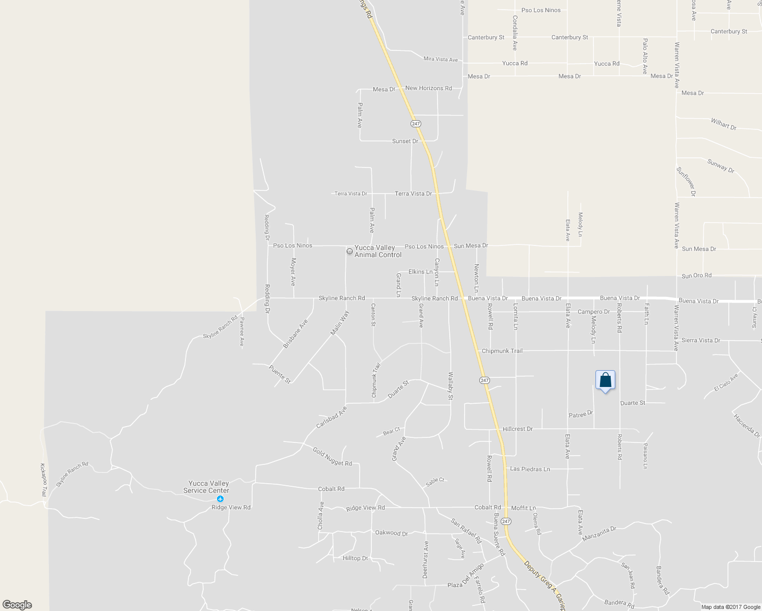 map of restaurants, bars, coffee shops, grocery stores, and more near 4929 Canton Street in Yucca Valley