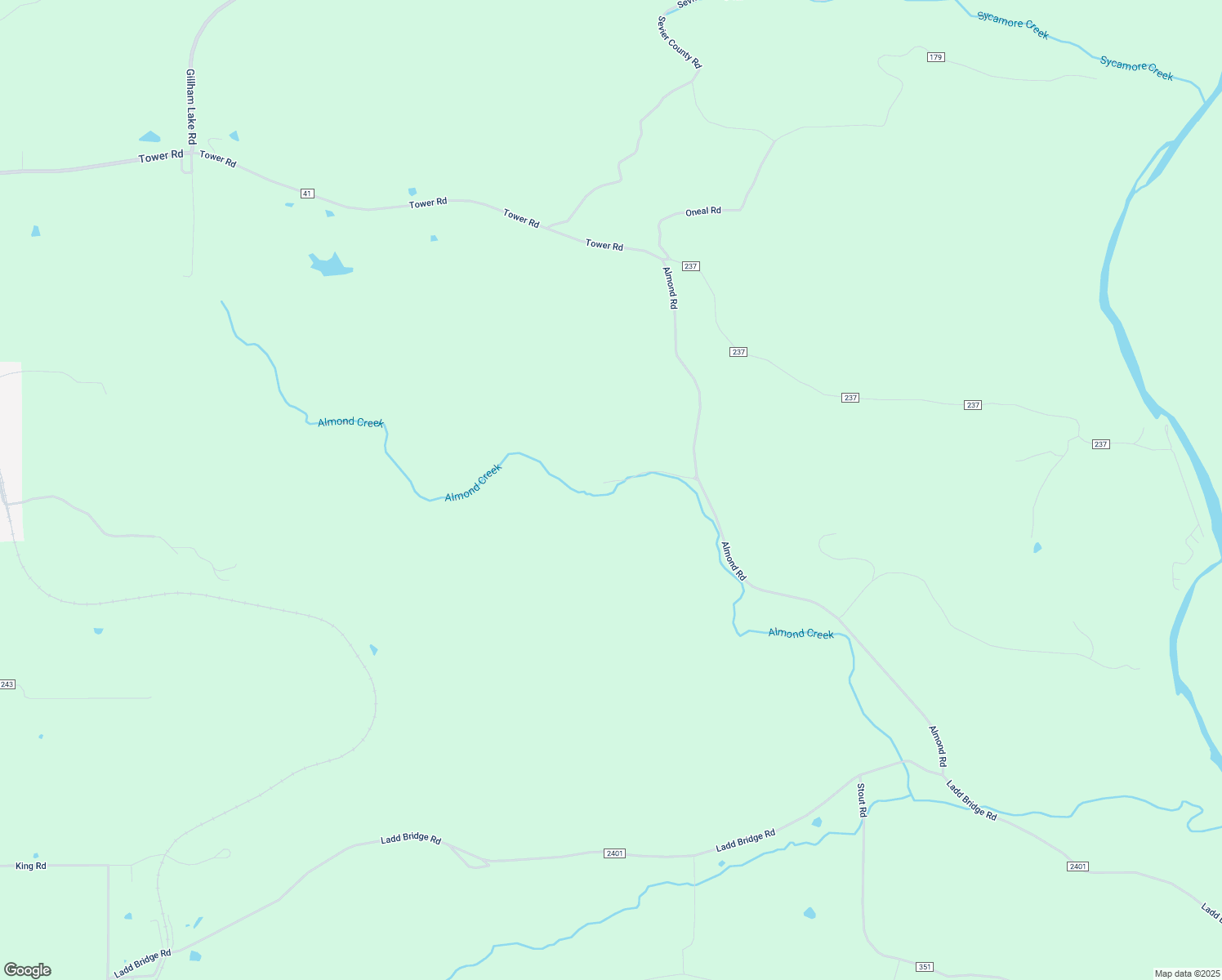 map of restaurants, bars, coffee shops, grocery stores, and more near 343 Almond Road in Gillham