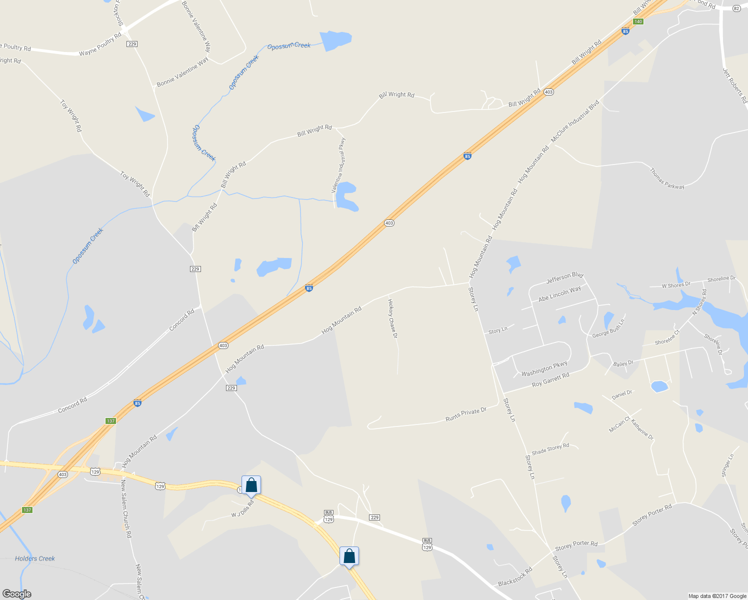 map of restaurants, bars, coffee shops, grocery stores, and more near 1501 Hog Mountain Road in Jefferson