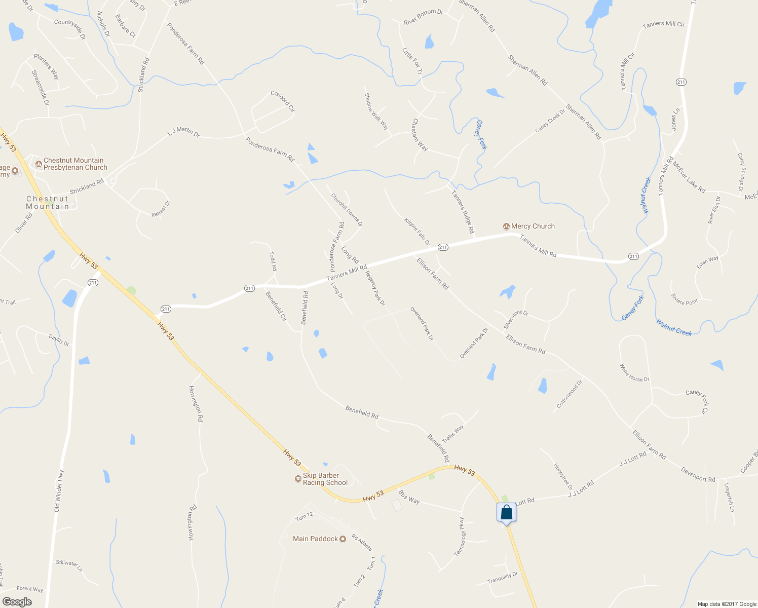 map of restaurants, bars, coffee shops, grocery stores, and more near 1024 Regency Park Drive in Braselton